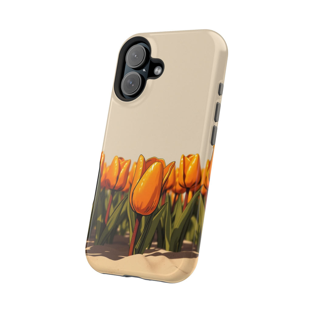 iPhone Burnt Orange And Sand Tulip Row Slim Everyday Designer Case · iPhone Case