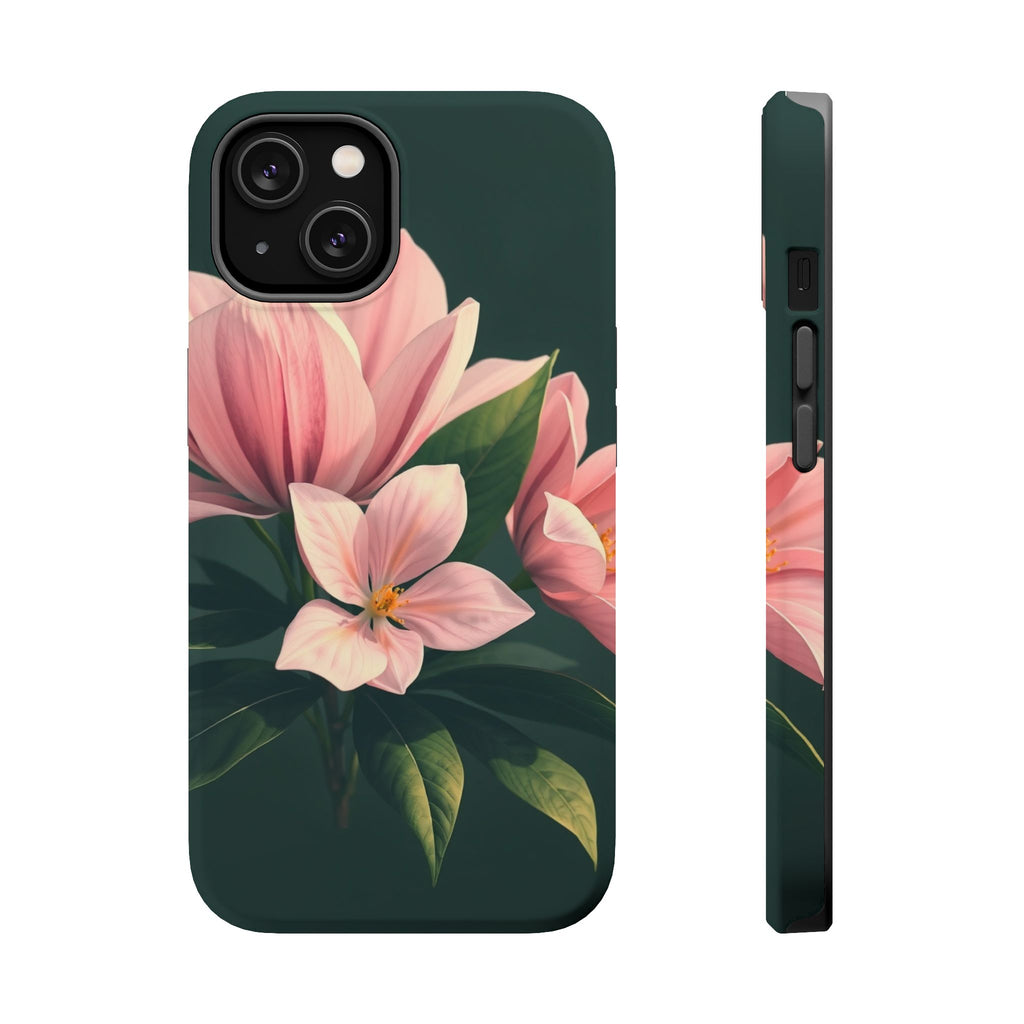 iPhone Mint And Blush Bloom Leaf Bold Modern Everyday Snap Case · iPhone Case