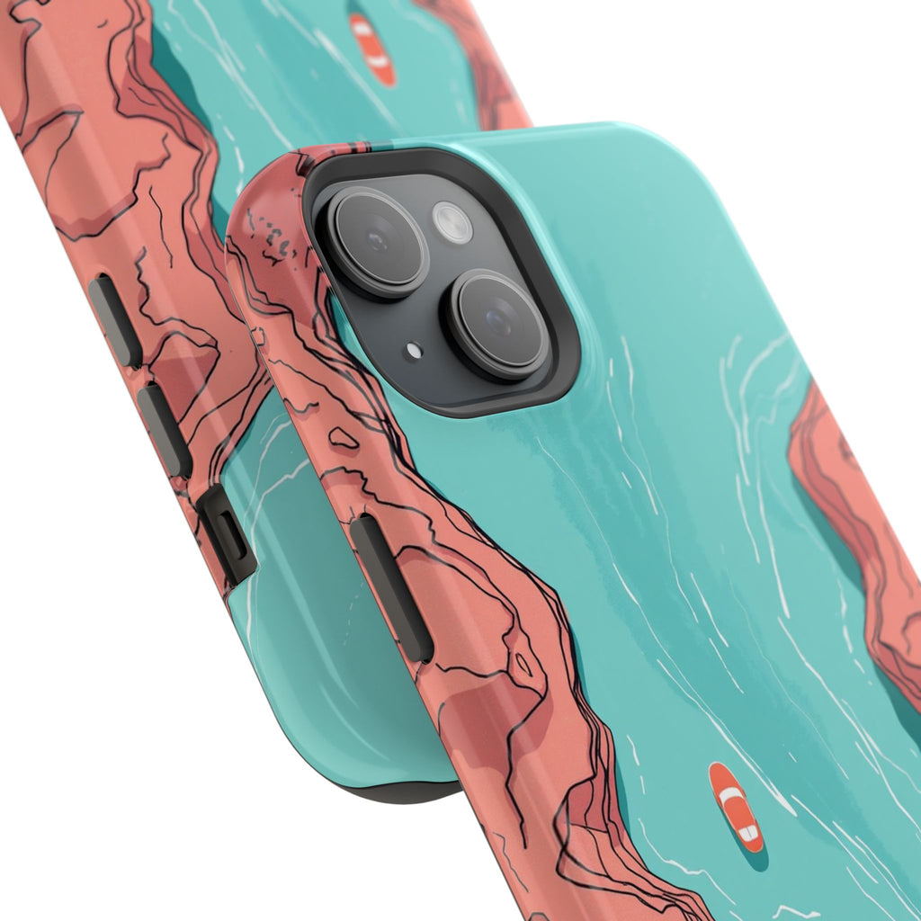 iPhone Teal And Coral River Delta Aerial Slim Everyday iPhone Designer · iPhone