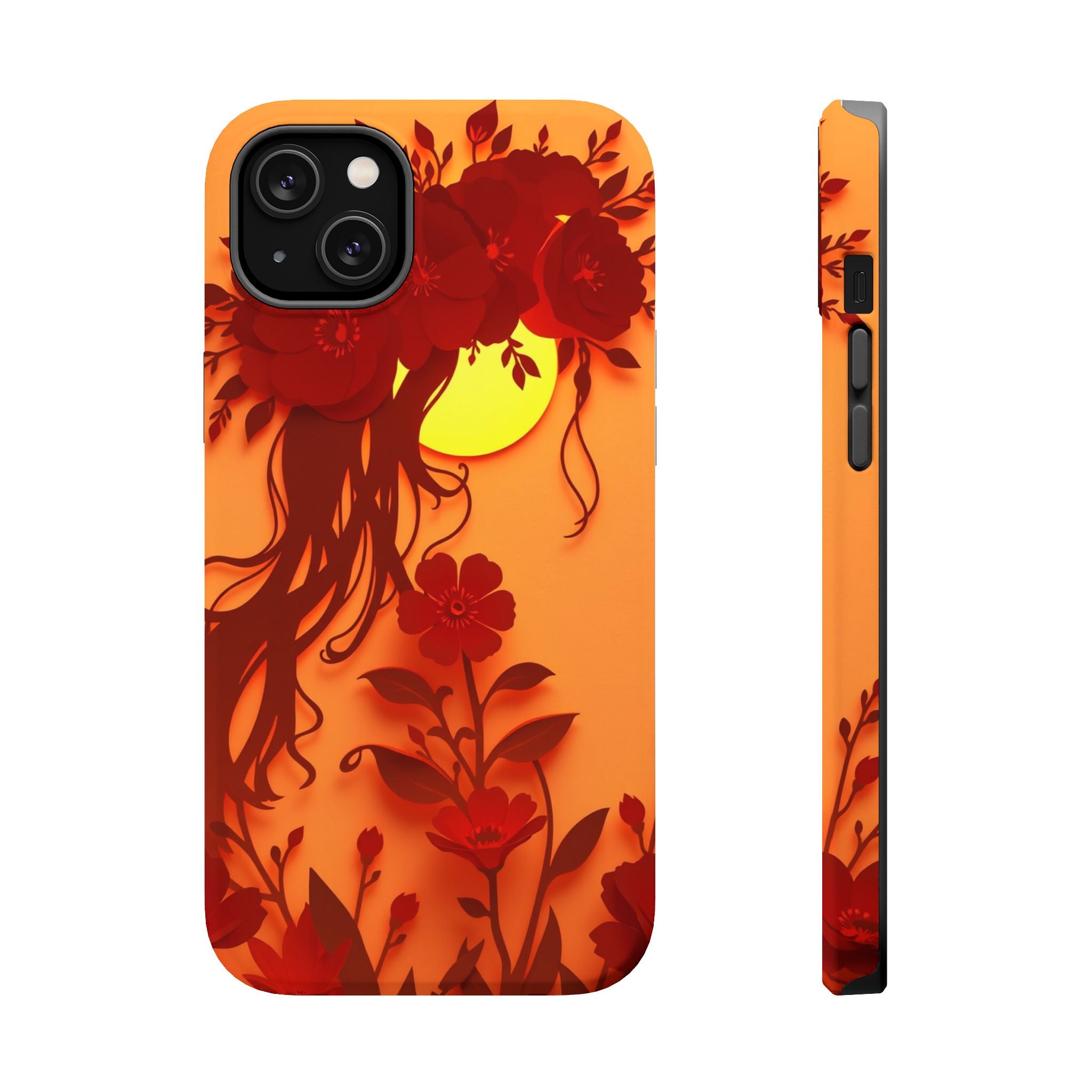 iPhone Sunset Amber And Peach Floral Crown Slim iPhone Everyday · iPhone Case