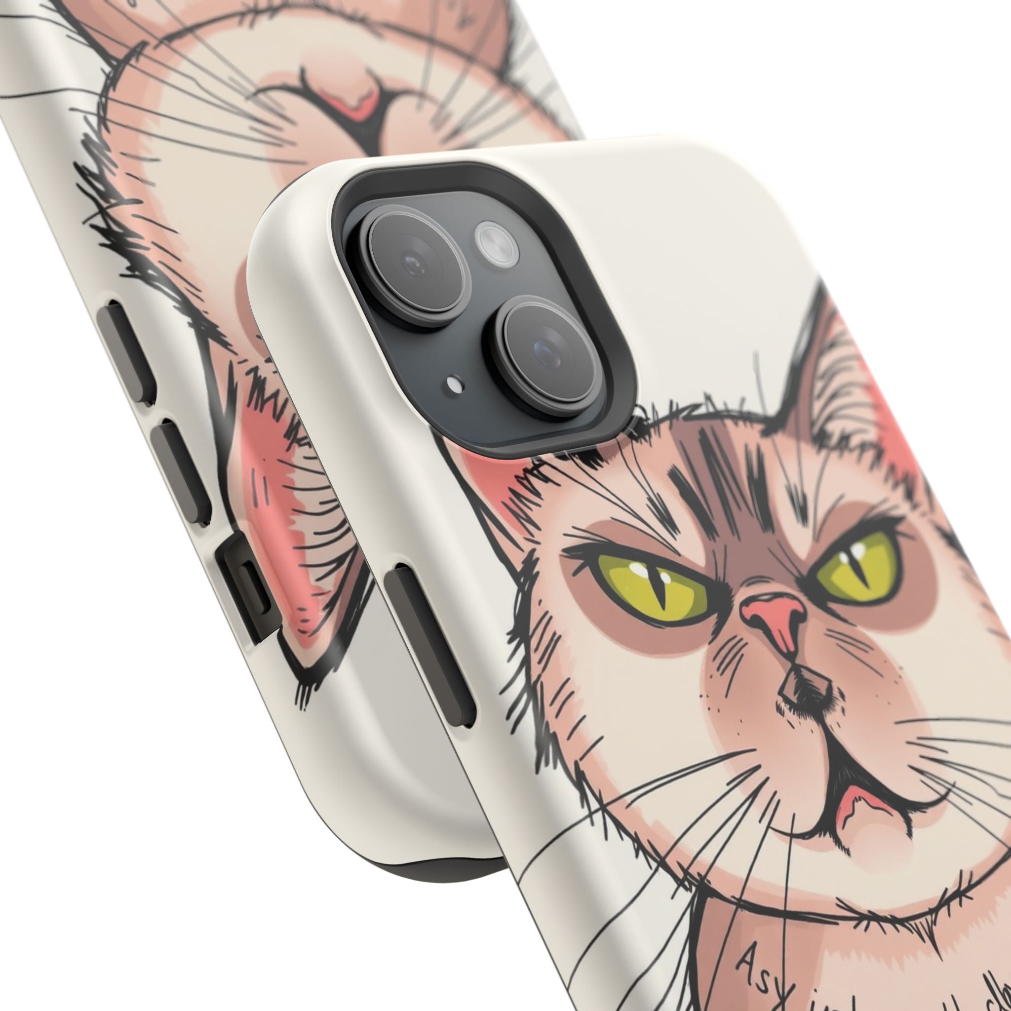 iPhone Sarcastic Cat Verdict Hand-Drawn Sketch Soft Finish Everyday Case · iPhon