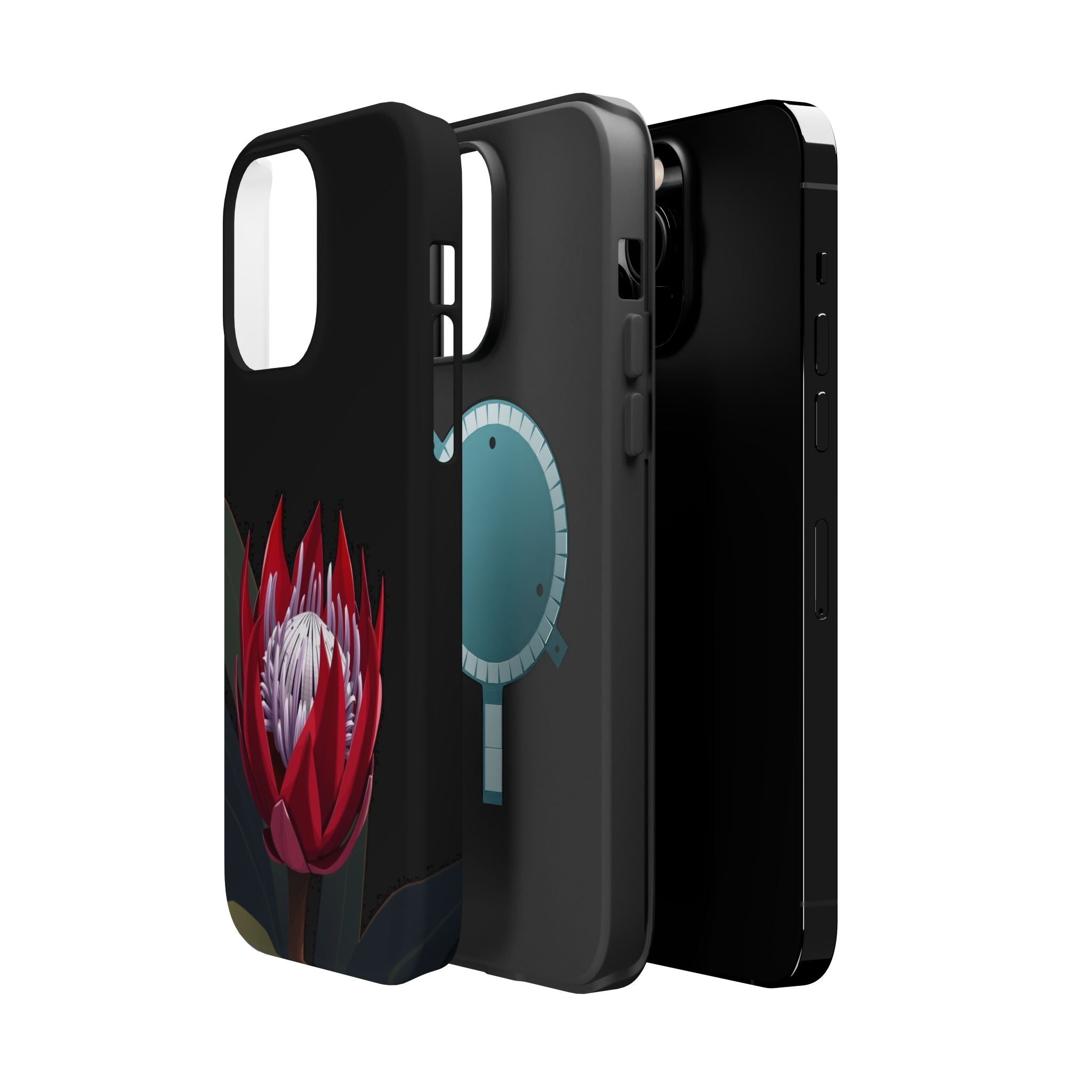 iPhone Black And Crimson Protea Bold Slim Everyday Designer Case · iPhone Case