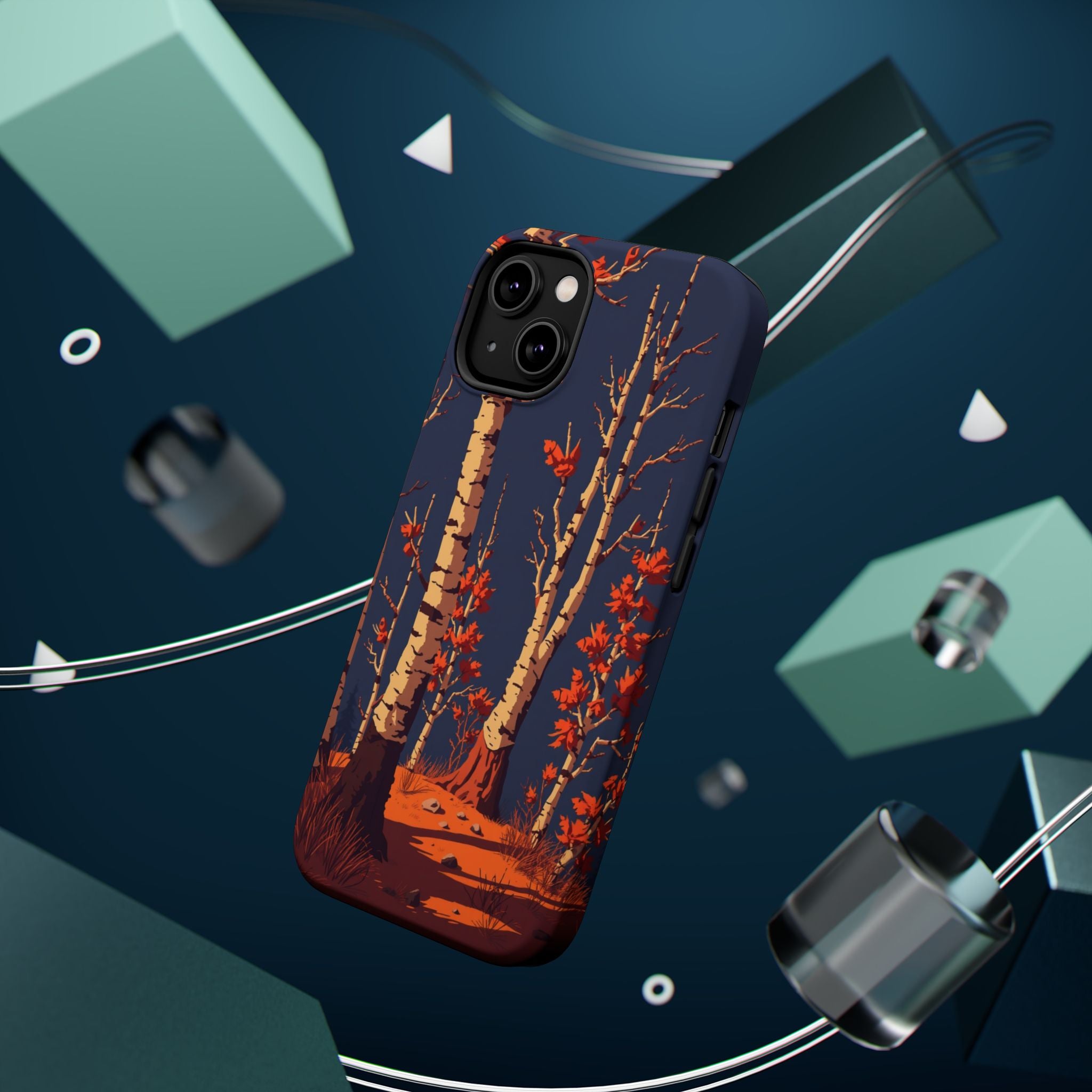 iPhone Birch Grove Pixel Art -Bit Bold Modern Everyday Snap Case · iPhone Case