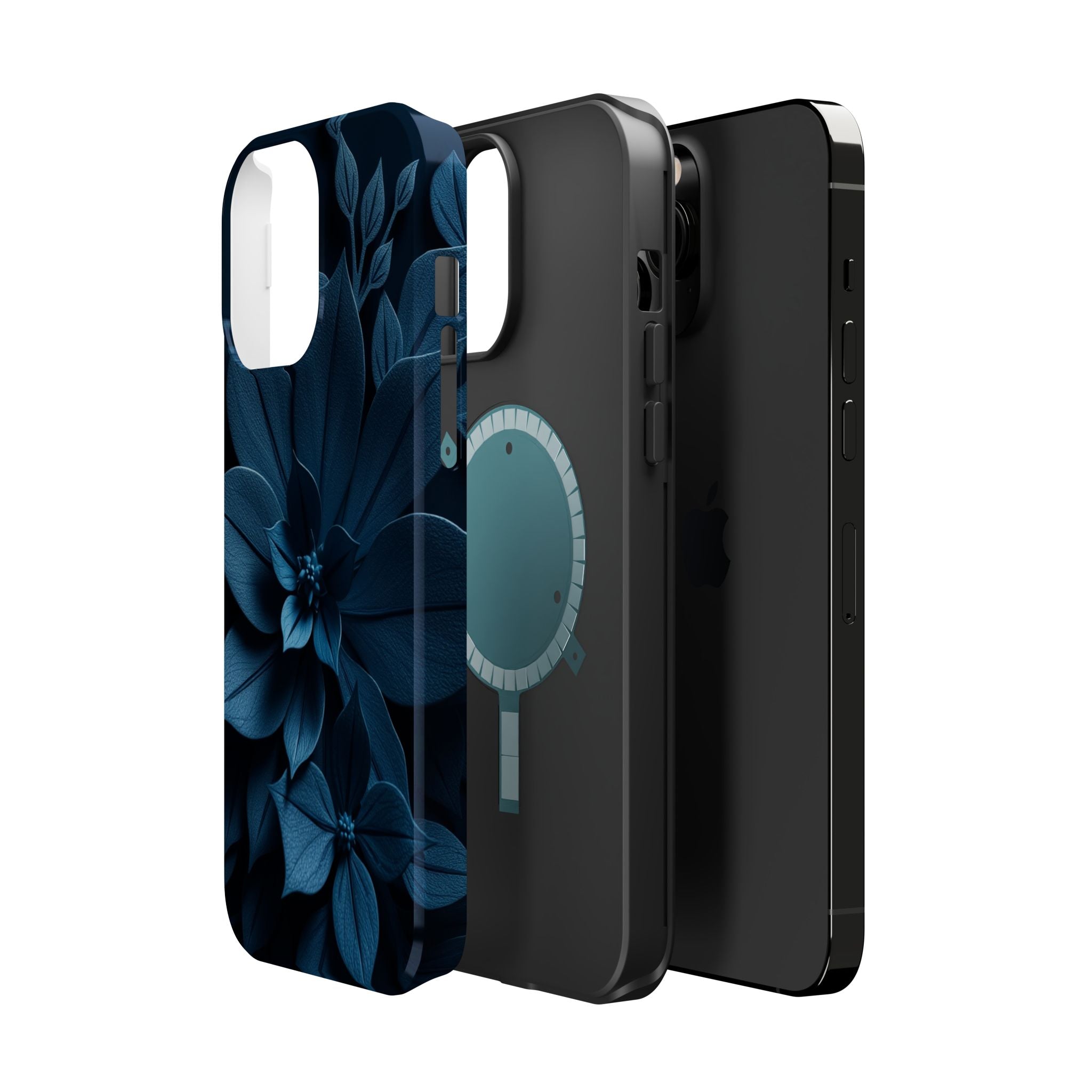 iPhone Midnight Blue And Silver Floral Dark Academia iPhone Slim · iPhone Case