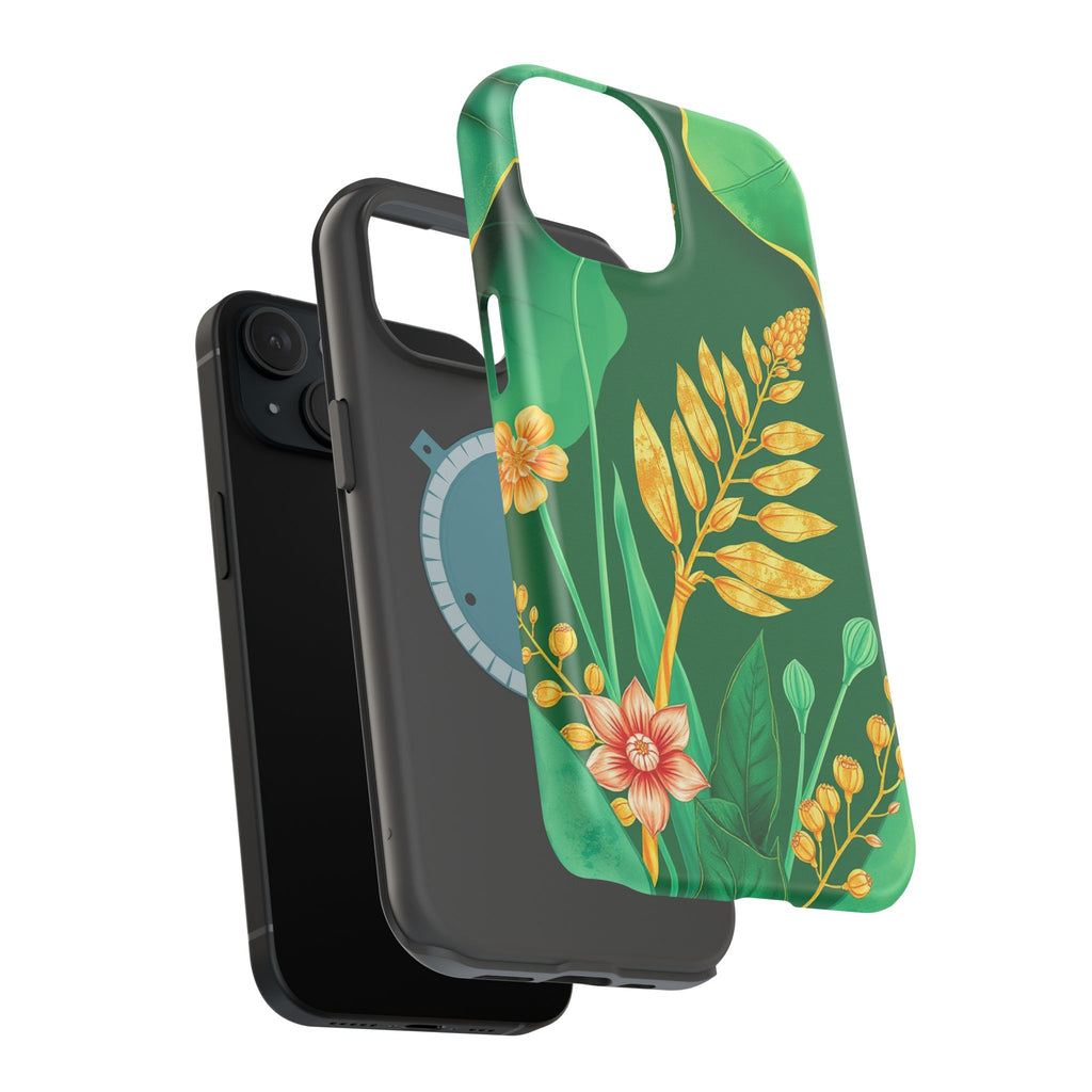 iPhone Emerald Green And Gold Botanical Illustration Ga Slim Snap Case · iPhone