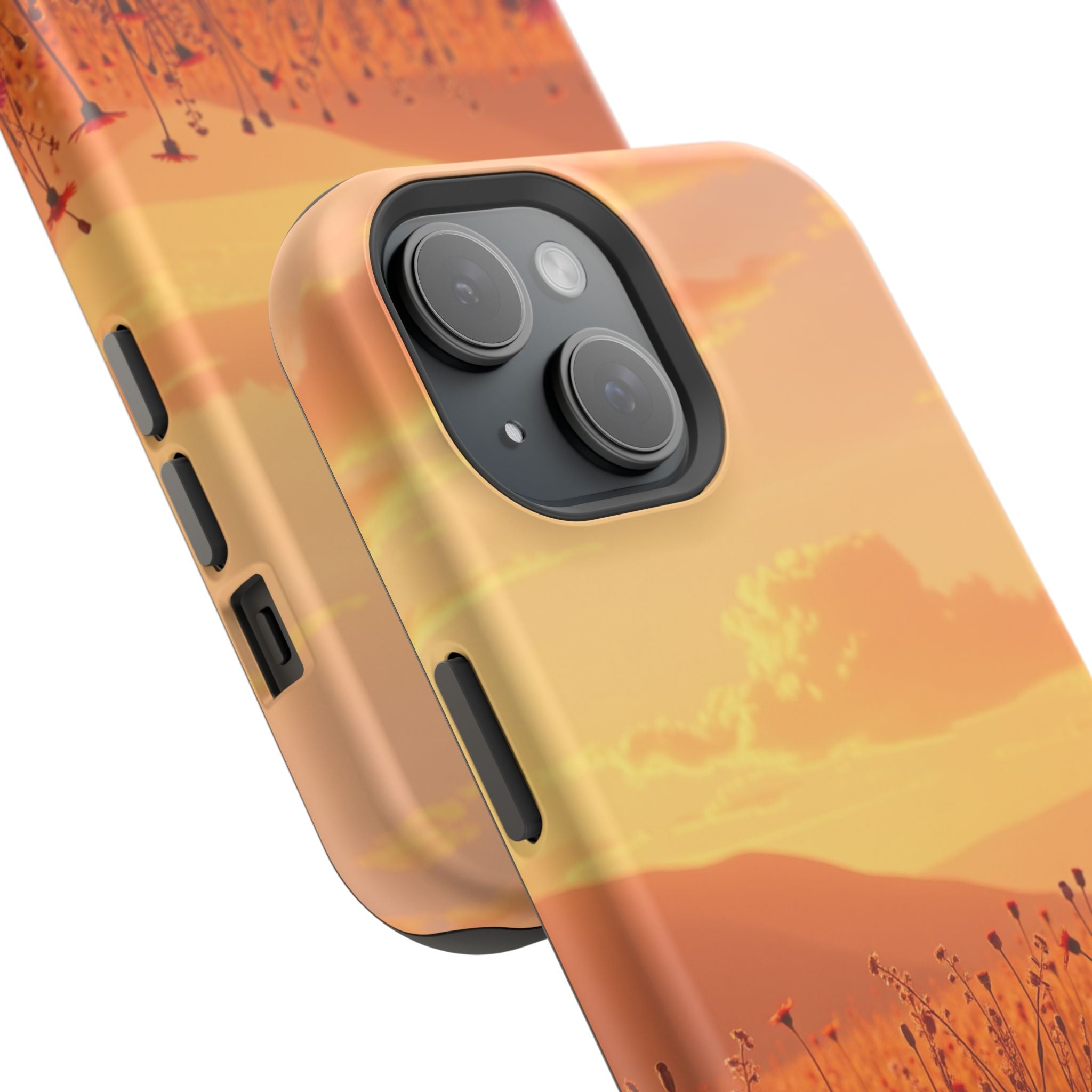 iPhone Sunset Amber And Peach Wildflower Field Soft iPhone Finish · iPhone Case