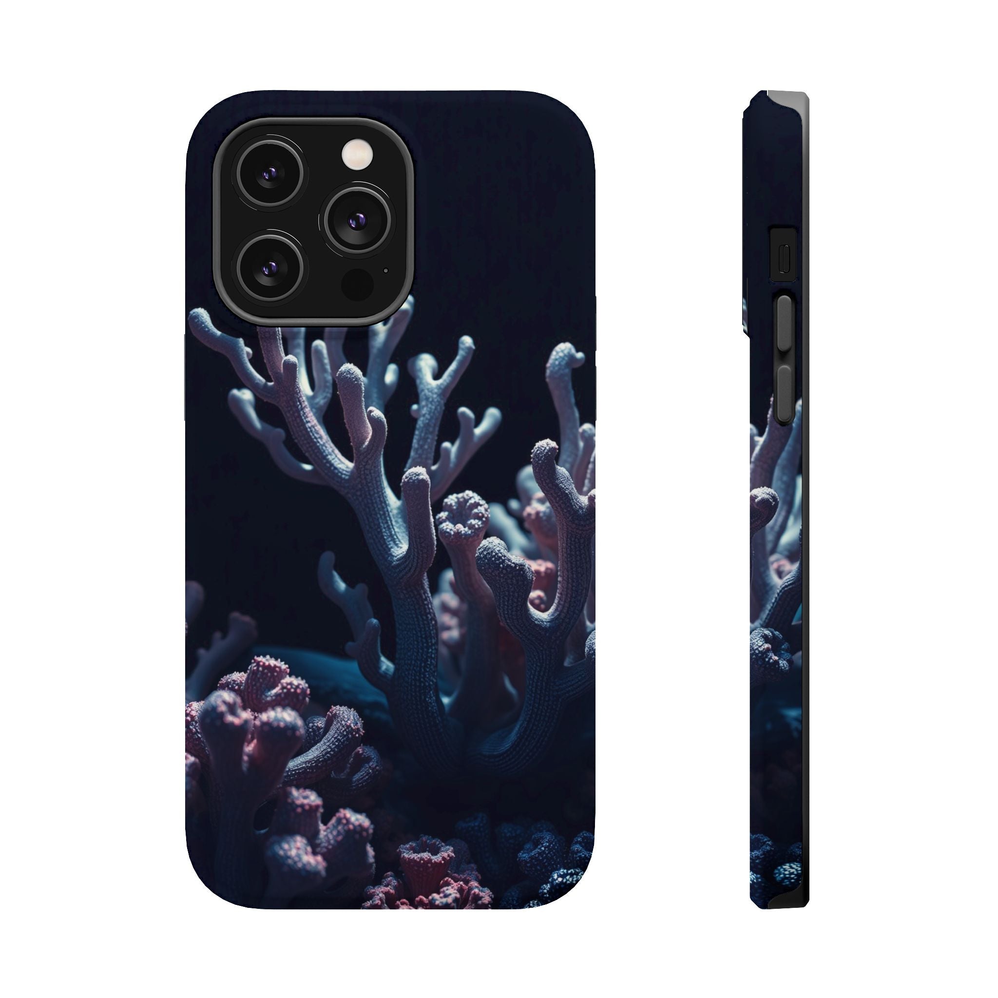 iPhone Midnight Blue And Silver Coral Reef Life Soft iPhone Finish · iPhone Case