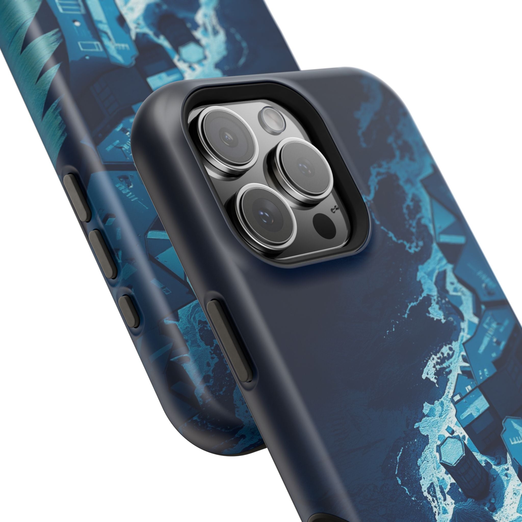 iPhone Midnight Blue And Silver Shoreline Aerial Clean iPhone Minimal · iPhone C