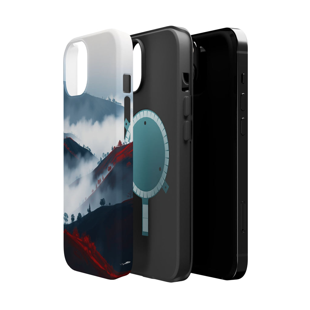iPhone Black And Crimson Fog Rolling Over Hills Soft iPhone Finish · iPhone Case