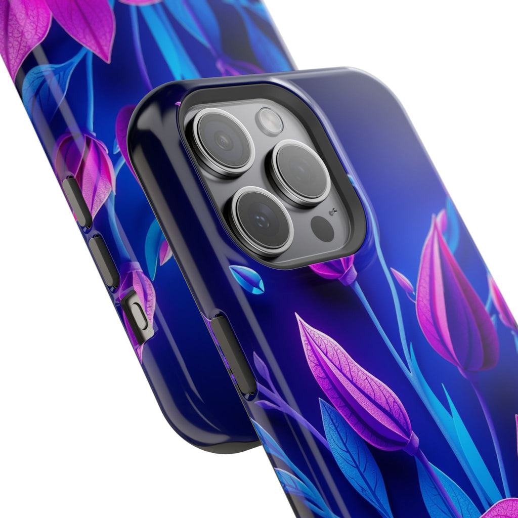 iPhone Neon Floral Paper Cut Art Bold Modern Everyday Snap Case · iPhone Case