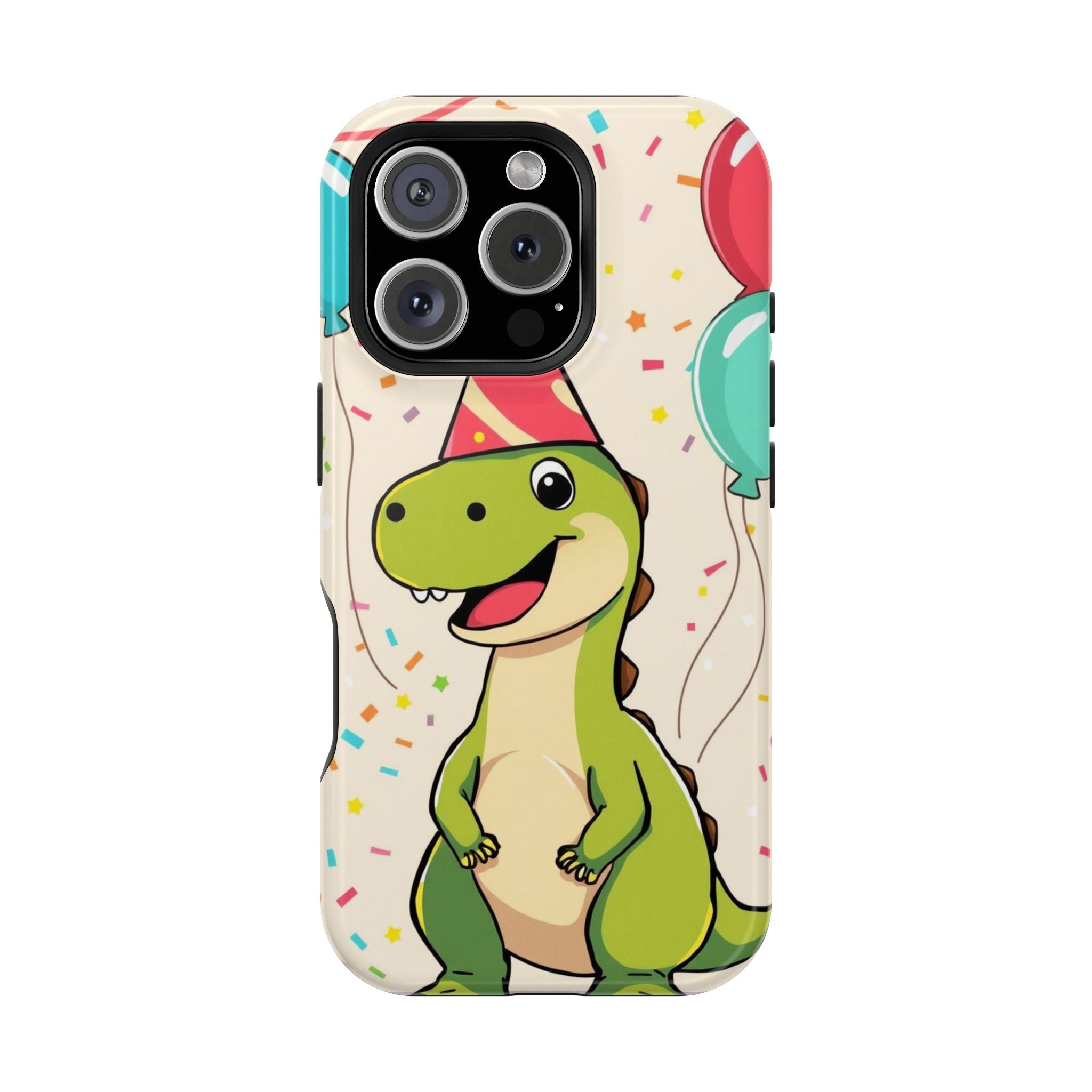 iPhone Dino with Party Hat Kids Fun Phone Case Gift Slim Snap Case · iPhone Case