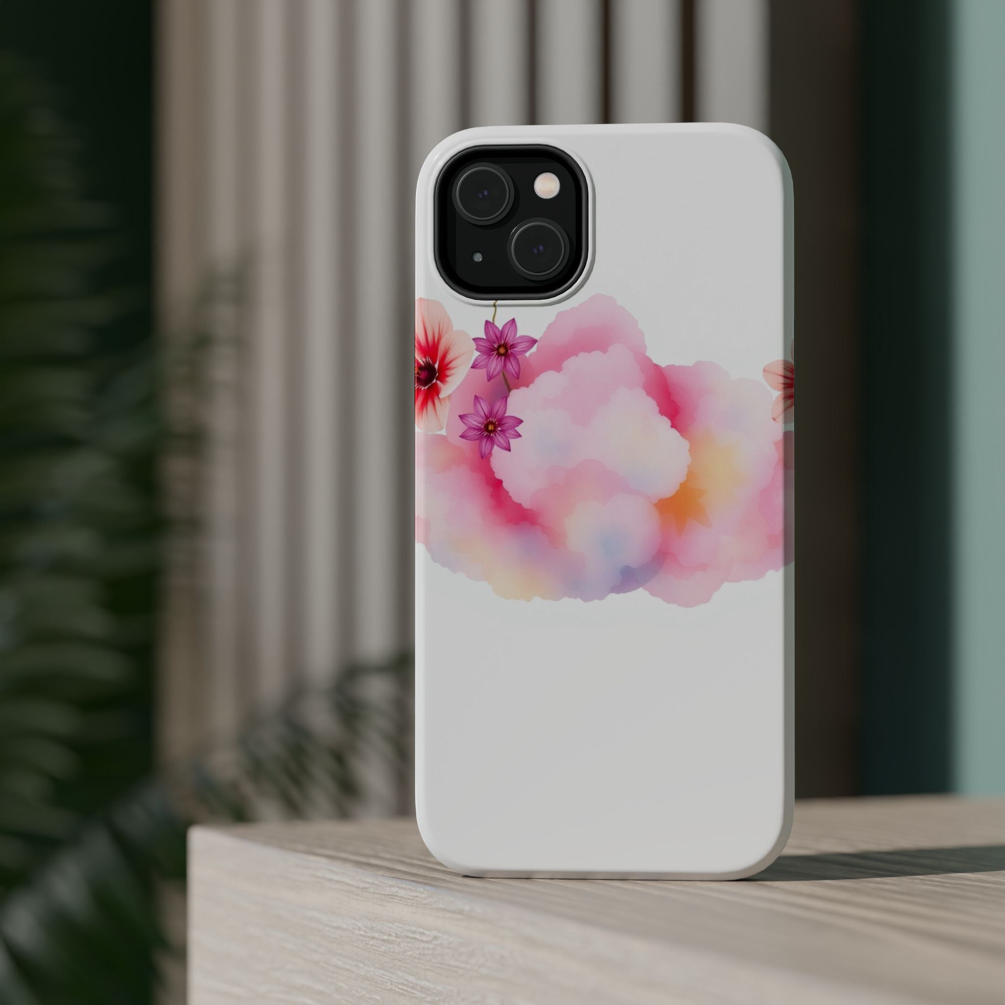 iPhone Pastel Floral Cloud Vibrant Watercolor Carry Case Slim Snap Case · iPhone