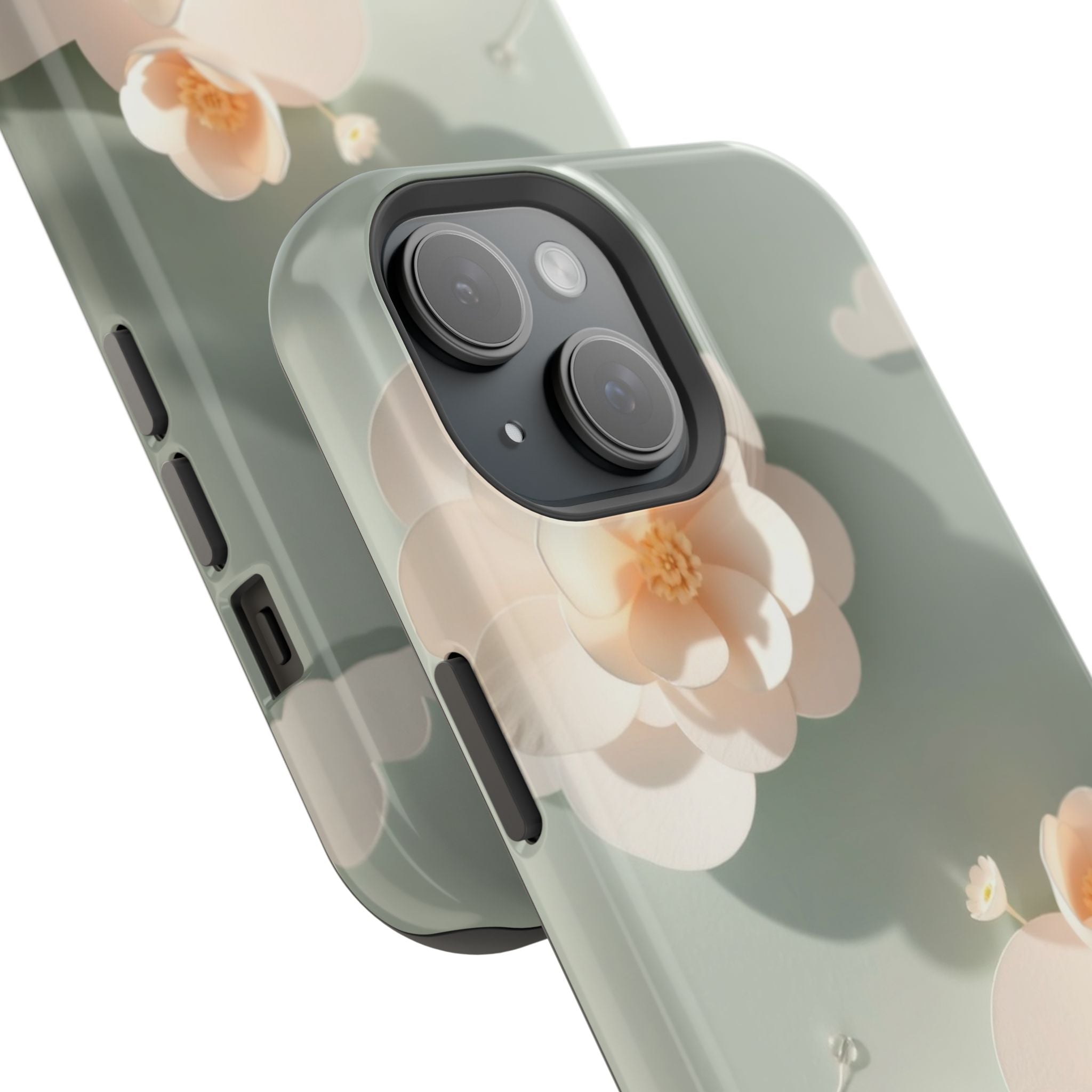 iPhone Sage And Ivory Pastel Floral Cloud Slim iPhone Everyday Designer · iPhone