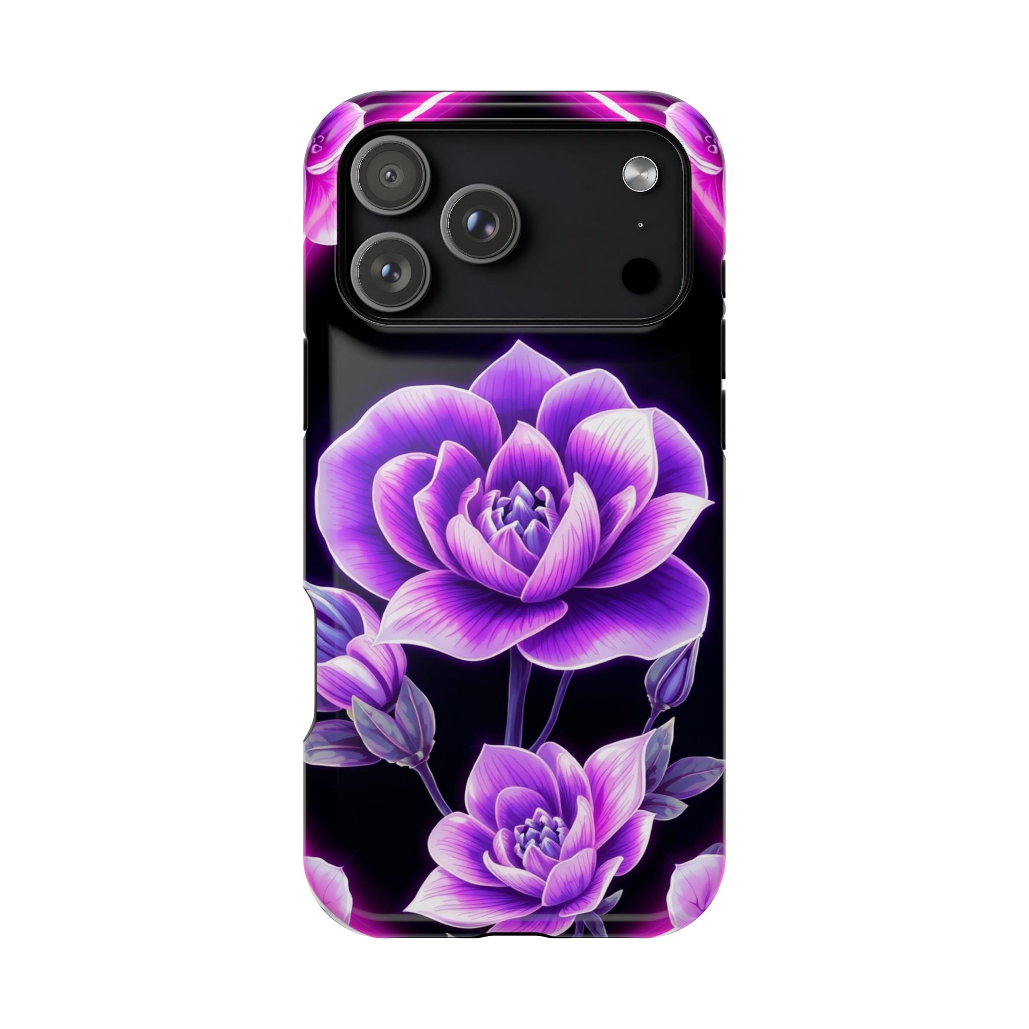 iPhone Floral Ombre Neon Cyberpunk Bold Modern Everyday Snap Case · iPhone Case