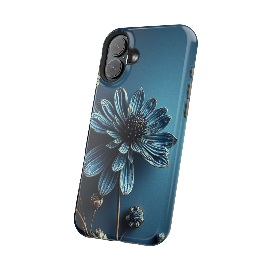 iPhone Midnight Blue And Silver Dried Flower Flat Lay iPhone 15 · iPhone Case