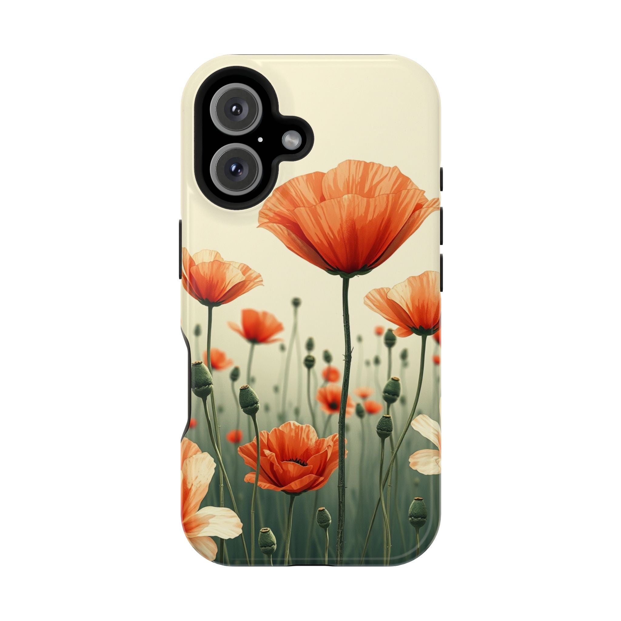 iPhone Sage And Ivory Poppy Field Bold Modern Everyday Snap Case · iPhone Case