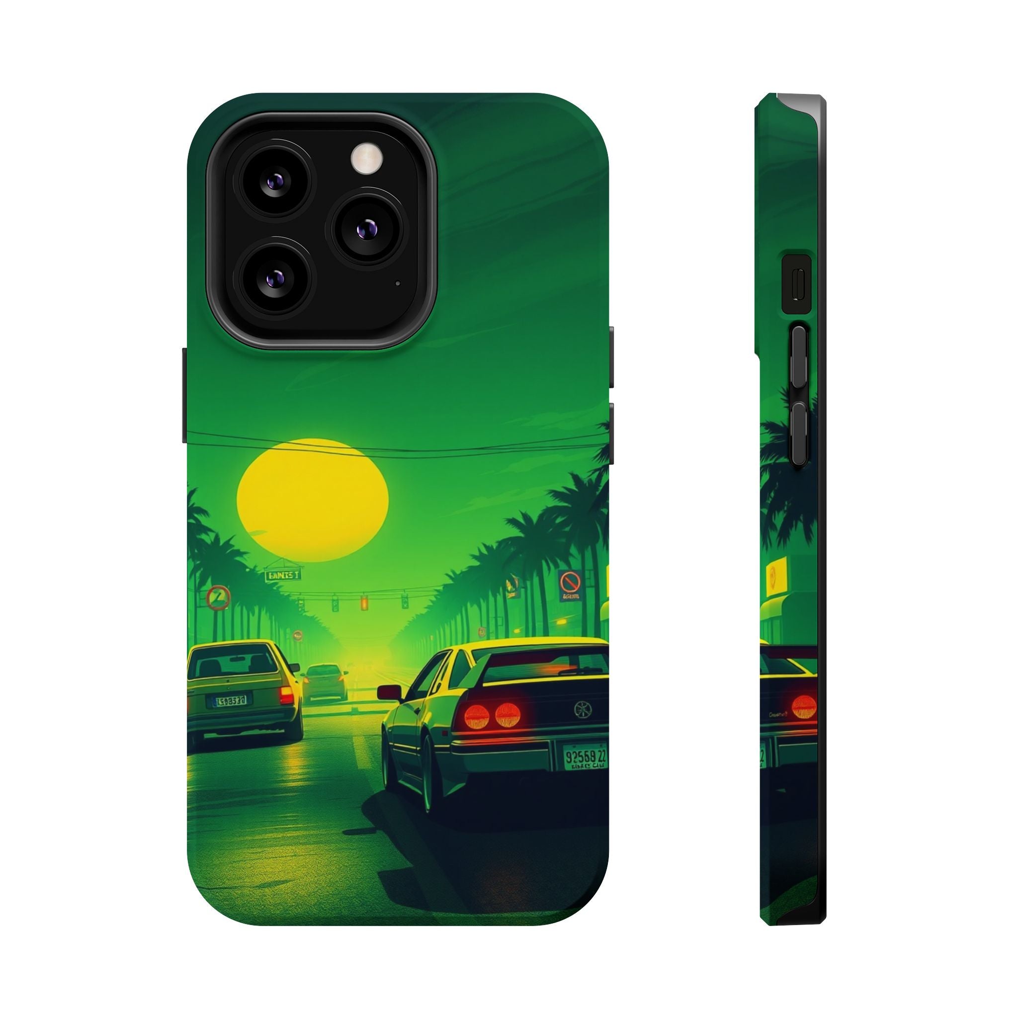 iPhone Dreamy Sunset Drive 80s Design Slim Everyday Designer Case · iPhone Case