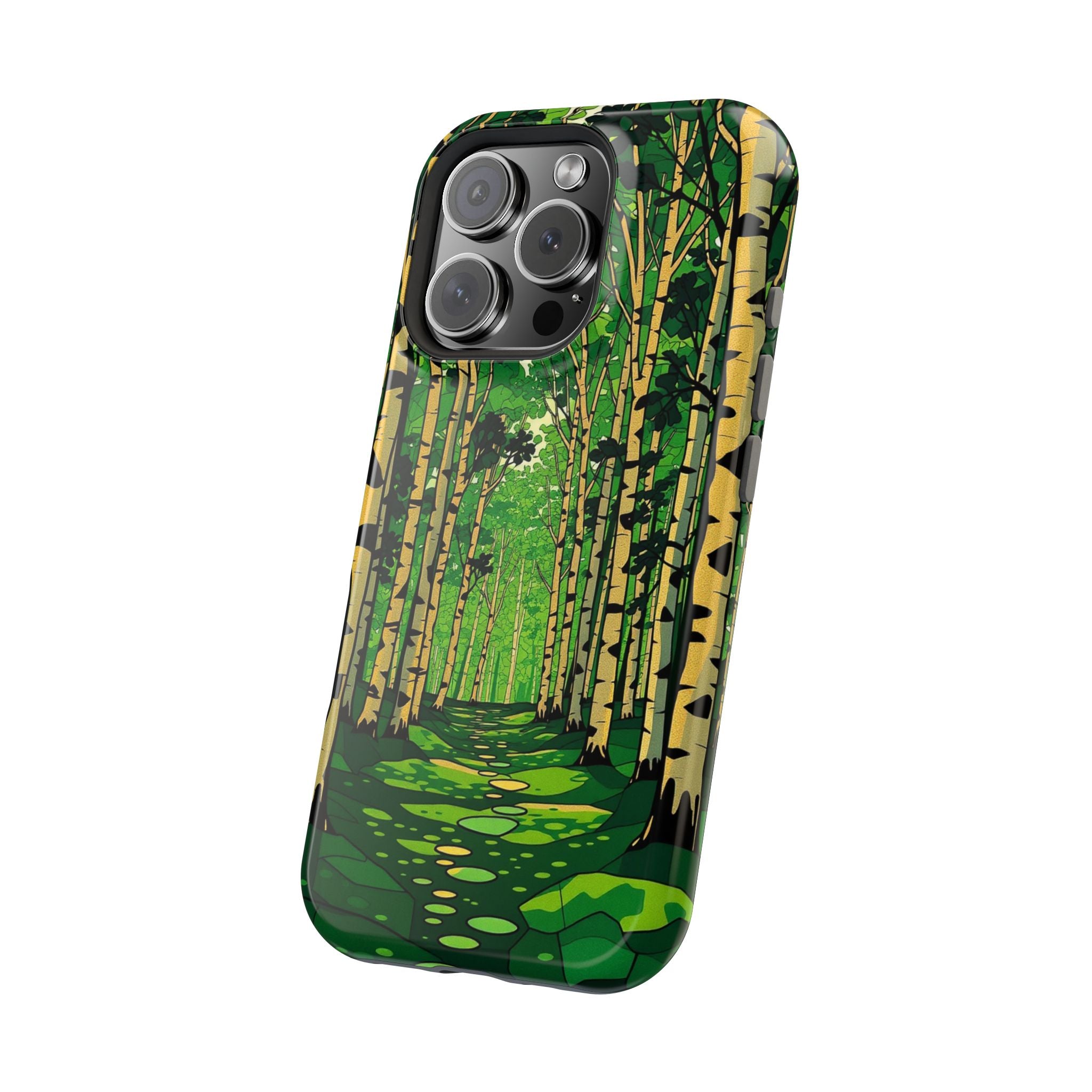 iPhone Emerald Green And Gold Birch Grove Slim iPhone Everyday Designer · iPhone