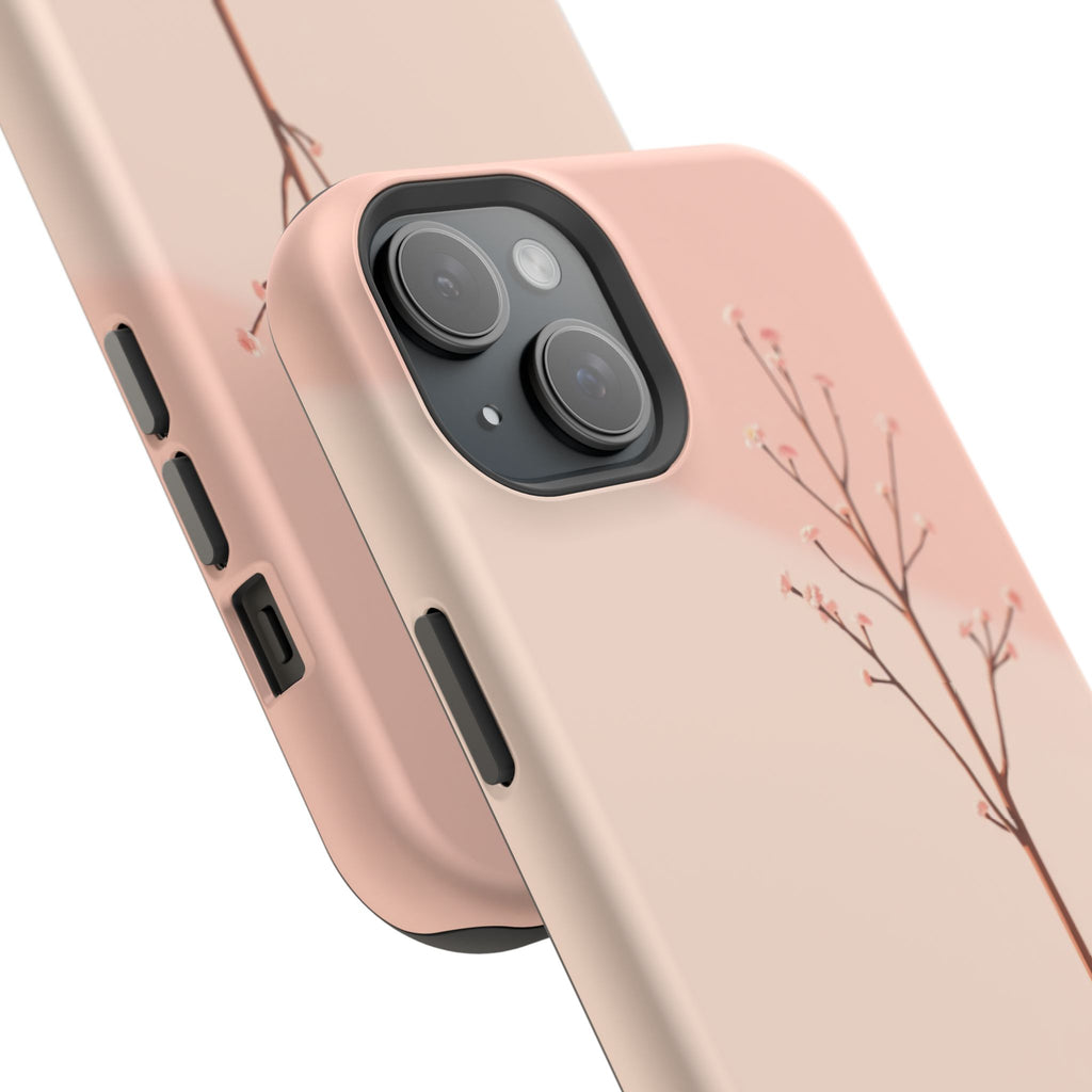 iPhone Rose Pink And Cream Minimalist Stem Slim iPhone Everyday · iPhone Case