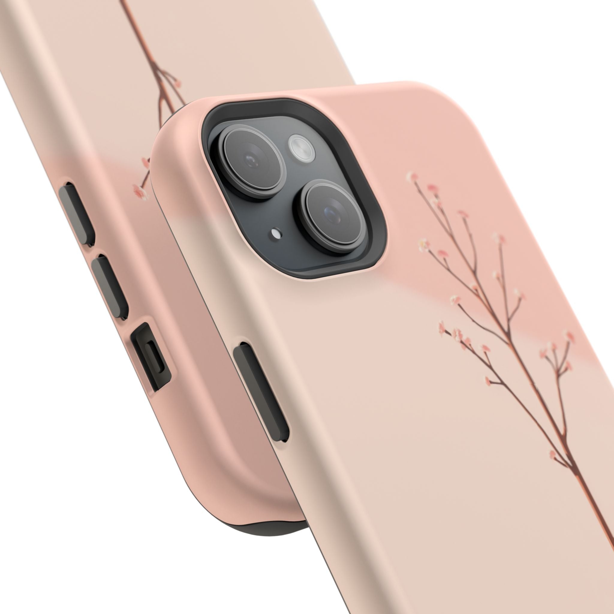 iPhone Rose Pink And Cream Minimalist Stem Slim iPhone Everyday · iPhone Case