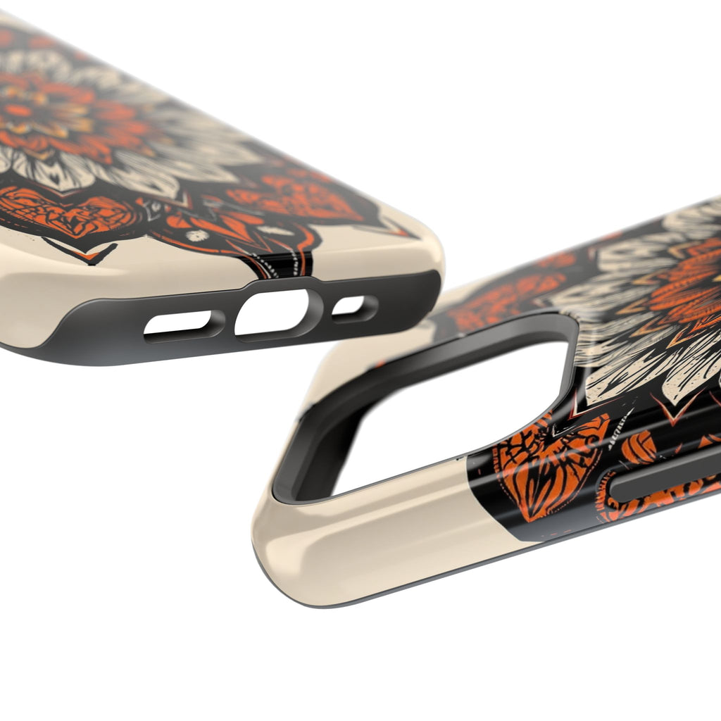 iPhone Burnt Orange And Sand Floral Mandala Slim Snap Cas Carry Case · iPhone Ca