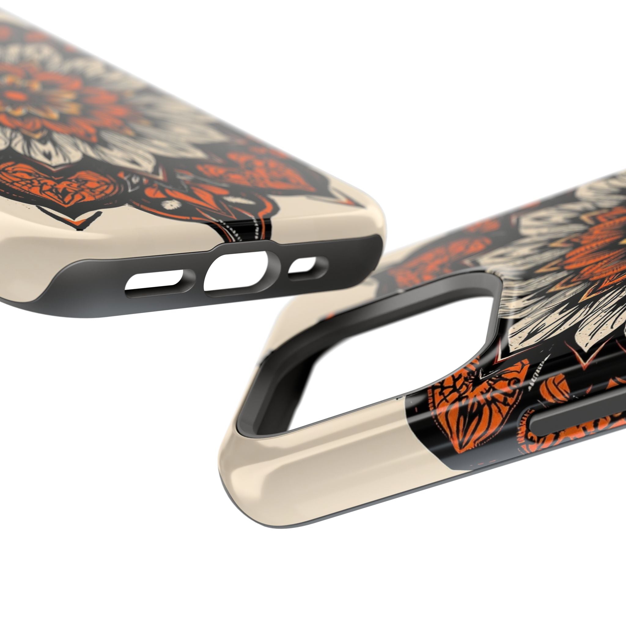iPhone Burnt Orange And Sand Floral Mandala Slim Snap Cas Carry Case · iPhone Ca
