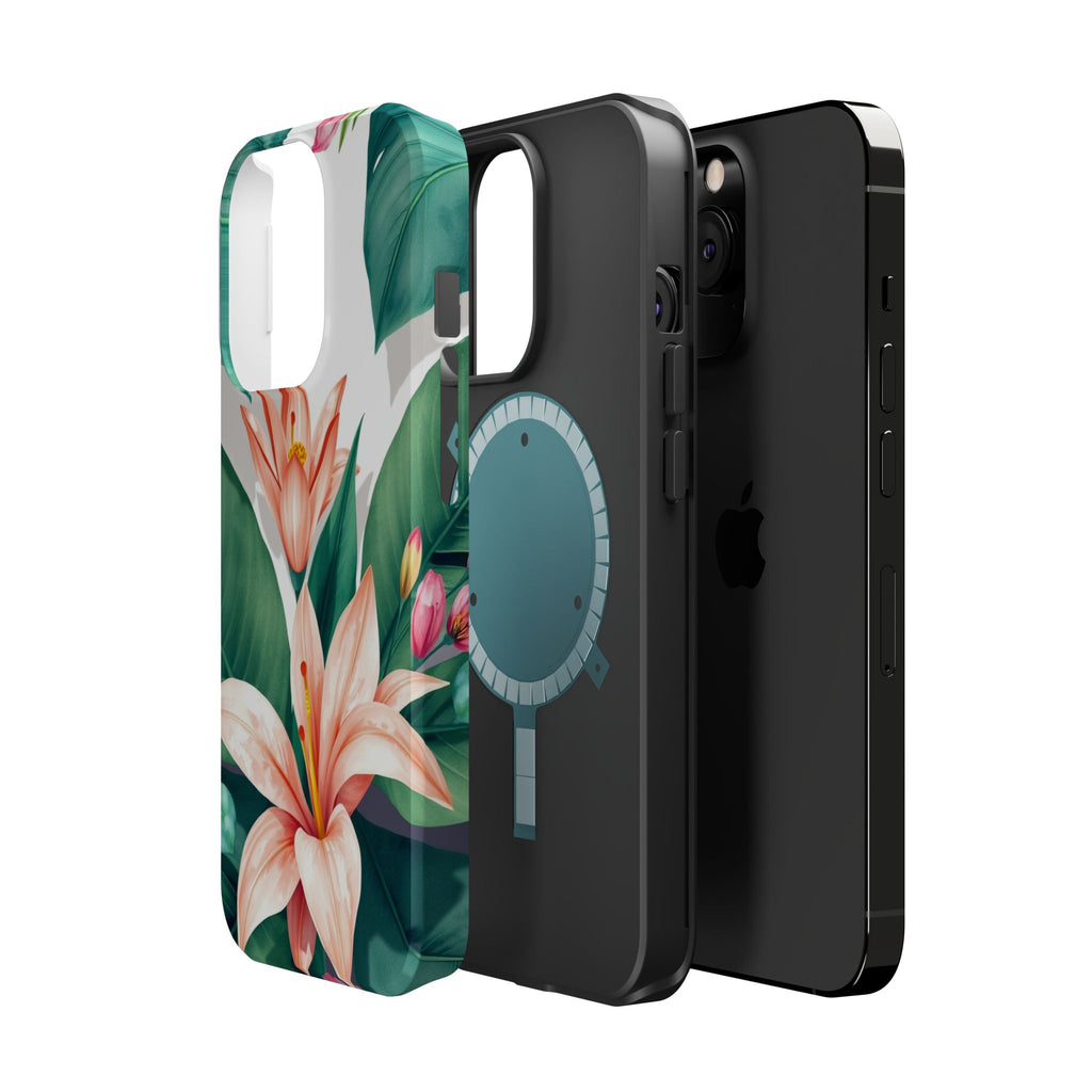 iPhone Tropical Bloom Sage And Ivory Slim Snap Case Gal · iPhone Case
