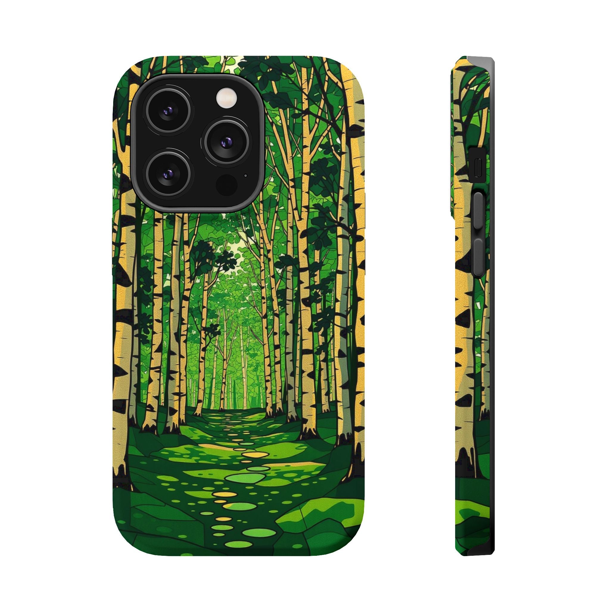 iPhone Emerald Green And Gold Birch Grove Slim iPhone Everyday Designer · iPhone