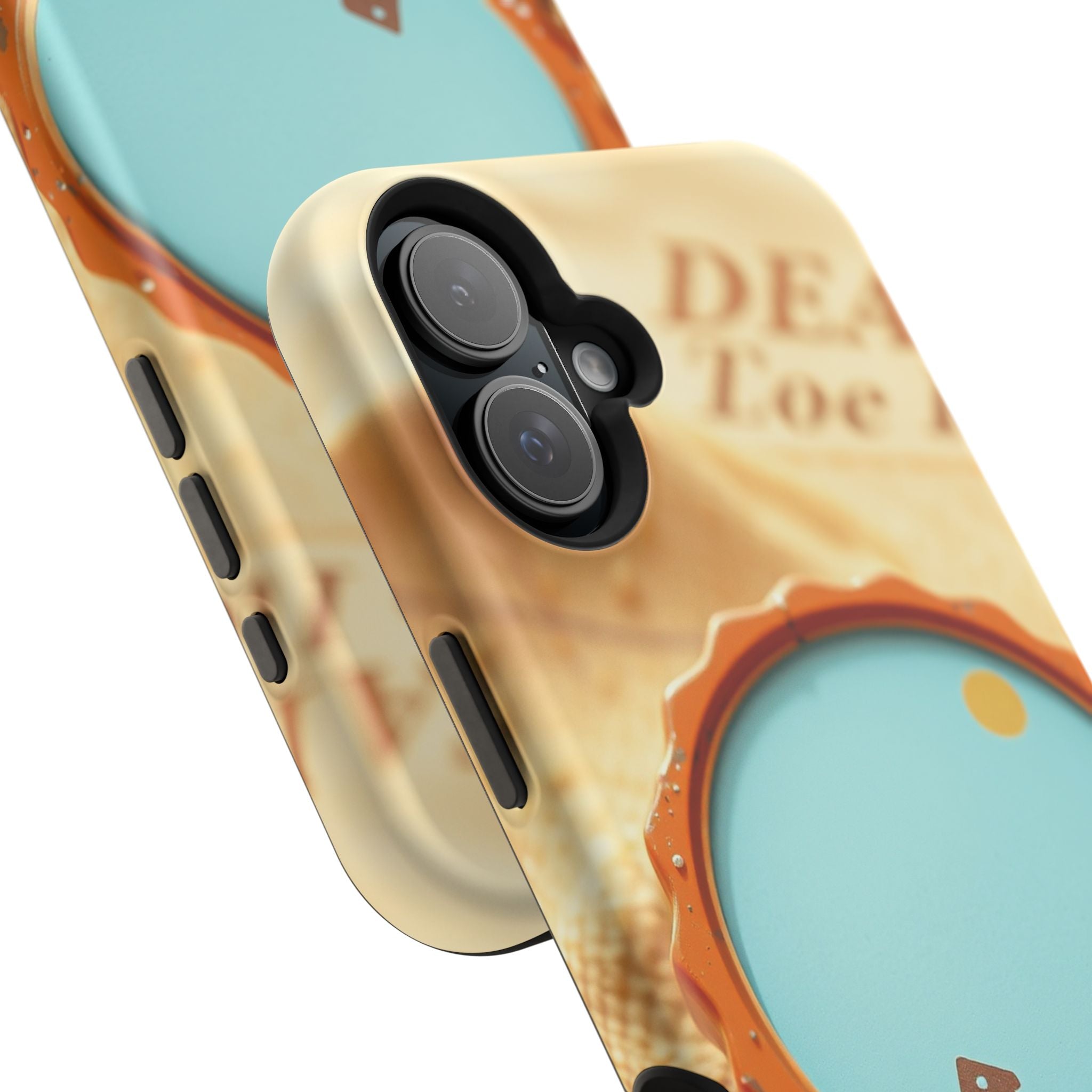 iPhone Burnt Orange And Sand Retro Travel Badge Soft Finish Everyday Case · iPho