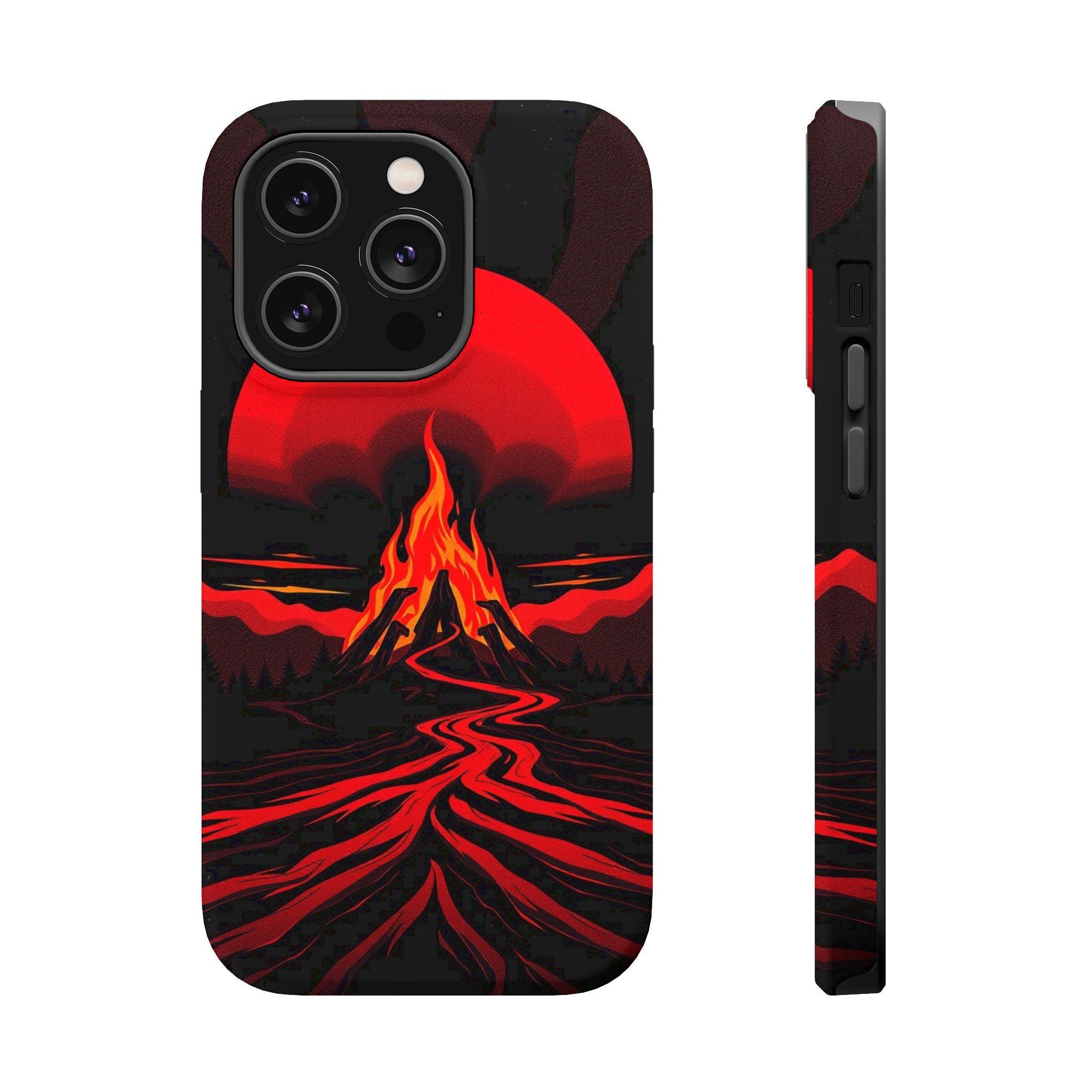 iPhone Black And Crimson Wildfire Glow Slim Everyday Designer Case · iPhone Case