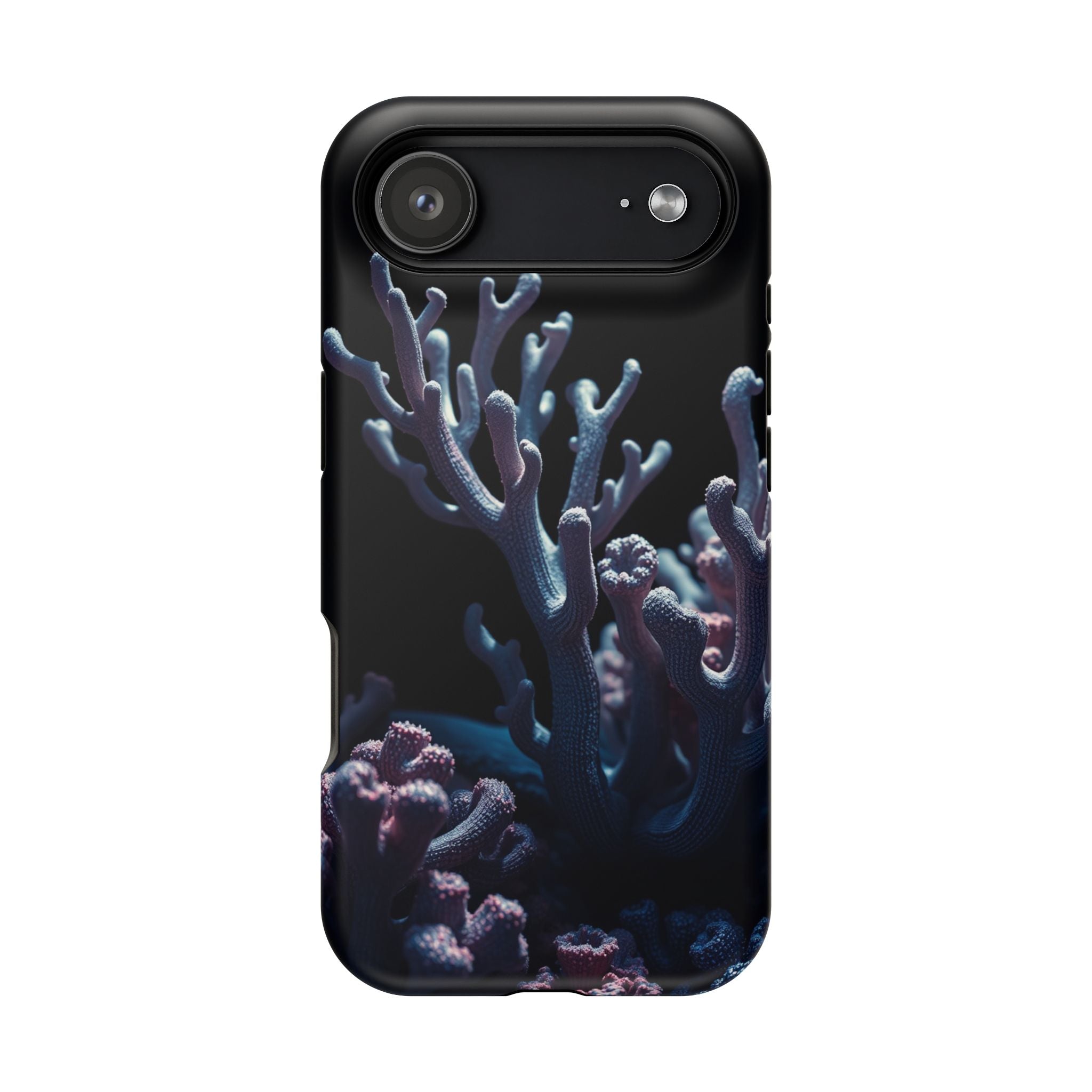 iPhone Midnight Blue And Silver Coral Reef Life Soft iPhone Finish · iPhone Case