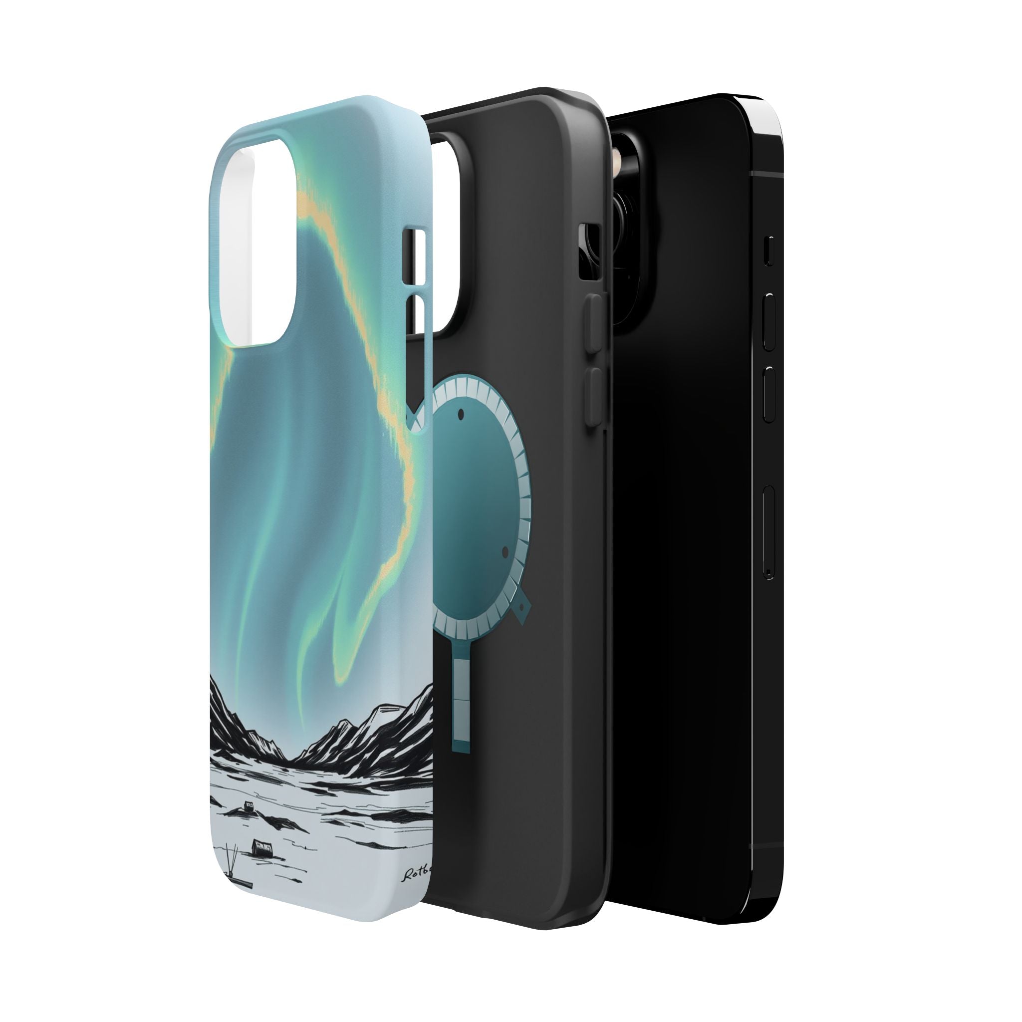 iPhone Charcoal And Copper Northern Lights Slim iPhone Everyday · iPhone Case