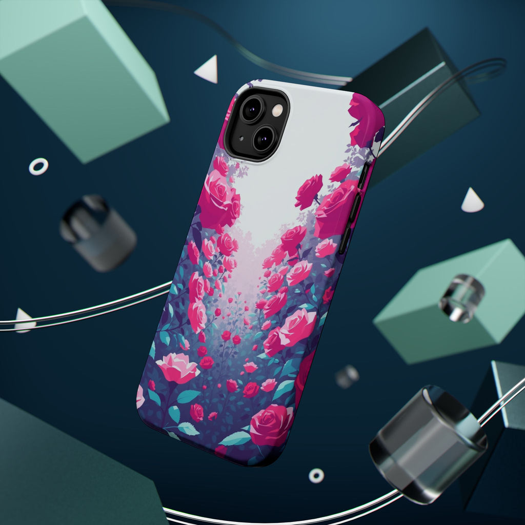 iPhone Cyan And Magenta Rose Garden Slim Everyday Designer Case · iPhone Case