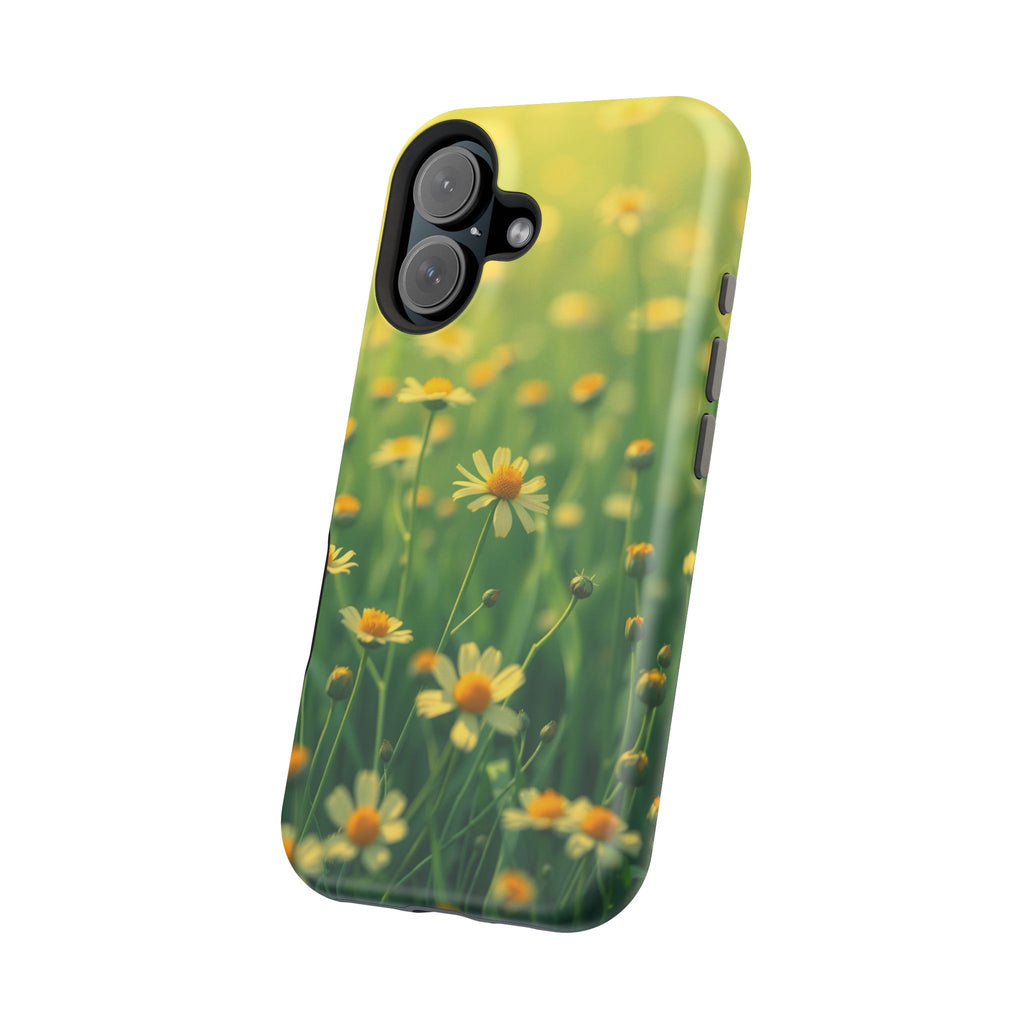 iPhone Emerald Green And Gold Wildflower Field Soft Finish Everyday · iPhone Cas