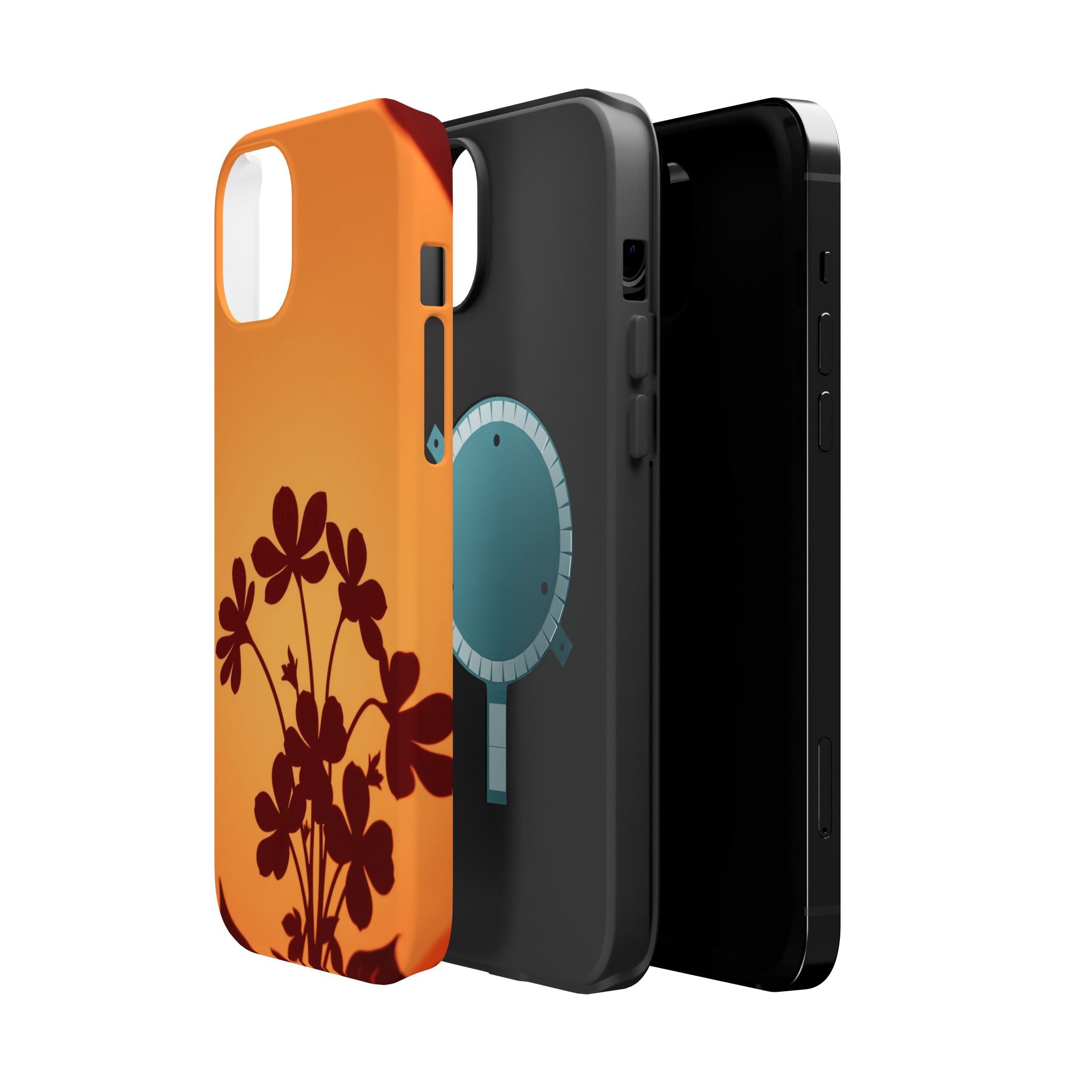 iPhone Floral Silhouette Electric Art Slim Everyday Designer Case · iPhone Case