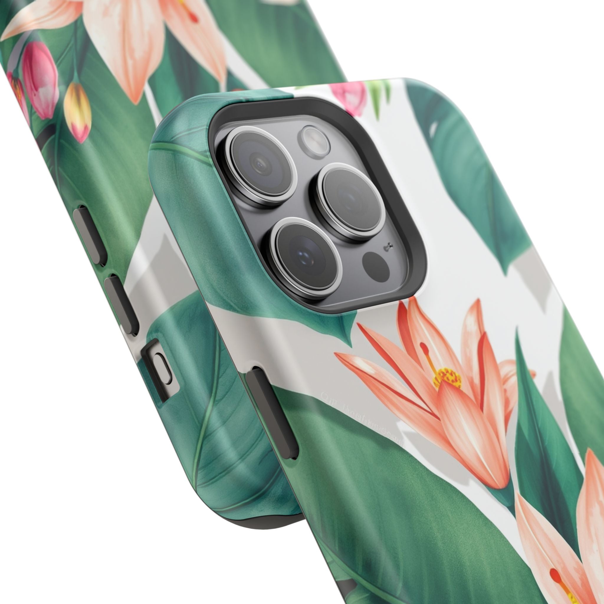 iPhone Tropical Bloom Sage And Ivory Slim Snap Case Gal · iPhone Case