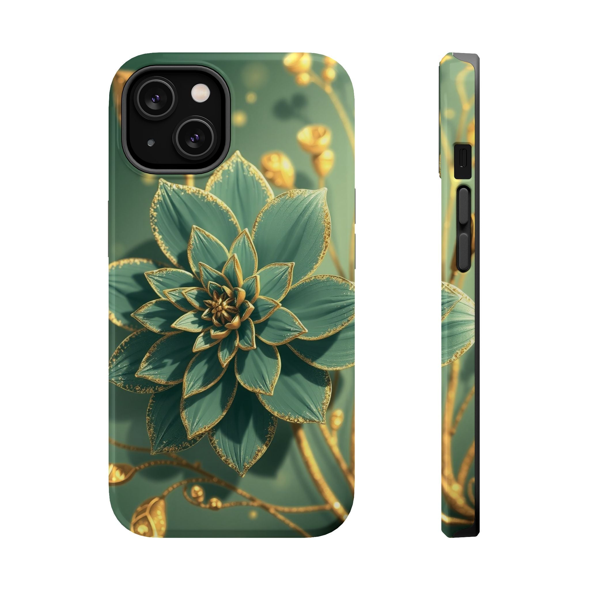 iPhone Floral Gold Foil Pixel Art -Bit Slim Everyday Designer Case · iPhone Case
