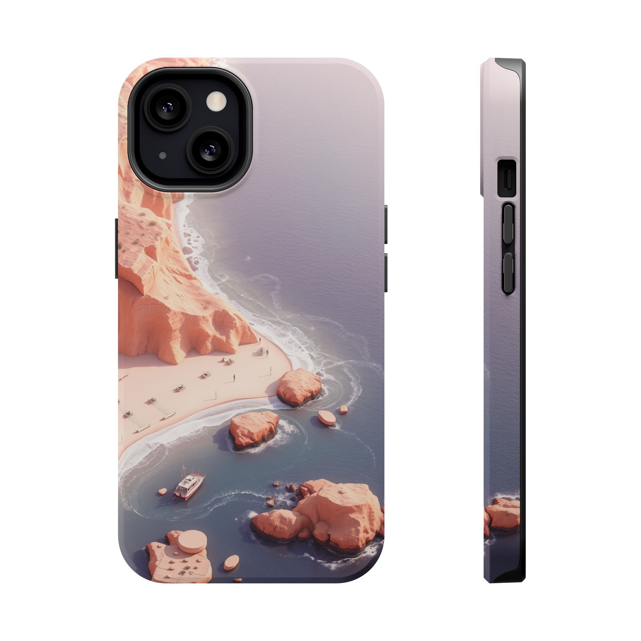 iPhone Rose Pink And Cream Shoreline Aerial Soft iPhone 17 Finish · iPhone Case