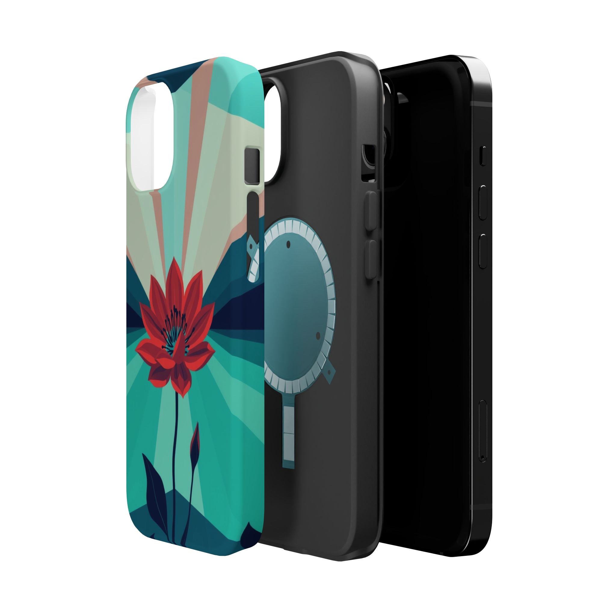 iPhone Teal And Coral Night Bloomer Slim Everyday Designer Case · iPhone Case