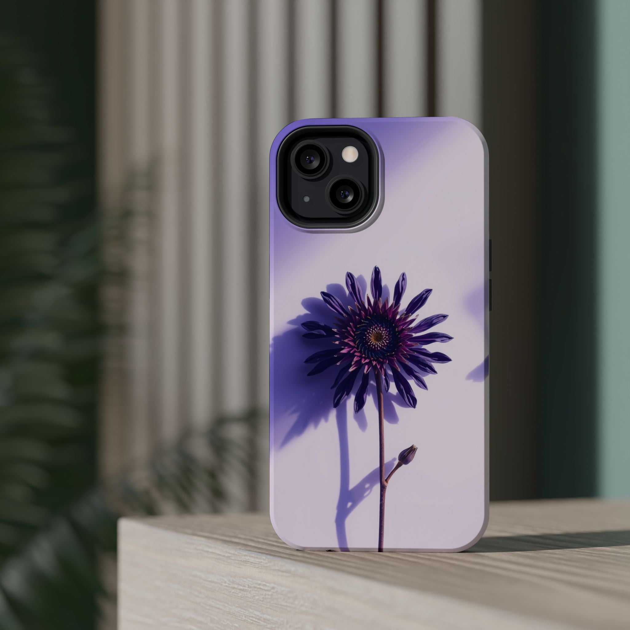 iPhone Indigo And Violet Dried Flower Flat Lay Soft iPhone Finish · iPhone Case