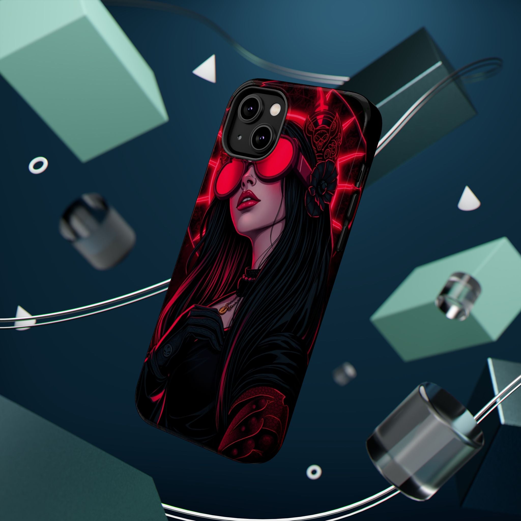 iPhone Black And Crimson Art Nouveau Female Slim Everyday Designer Case · iPhone