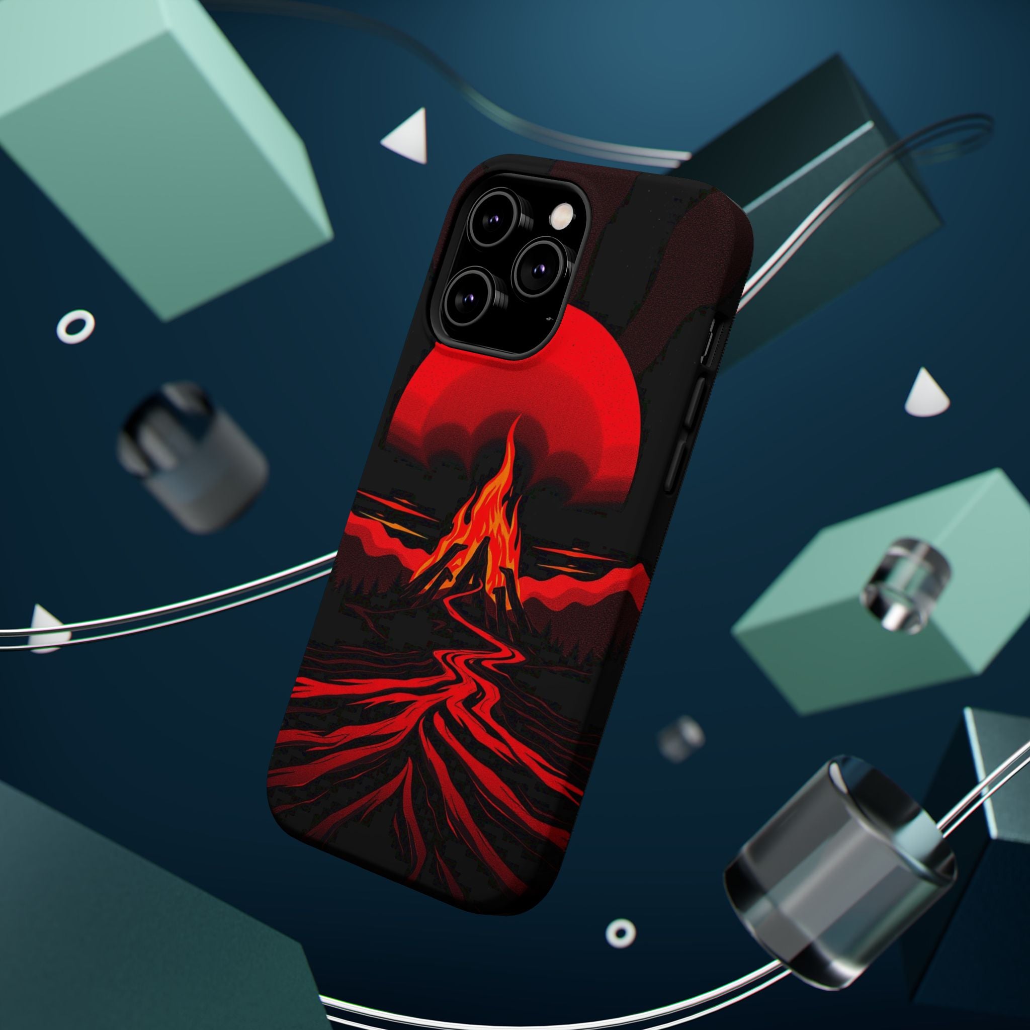 iPhone Black And Crimson Wildfire Glow Slim Everyday Designer Case · iPhone Case