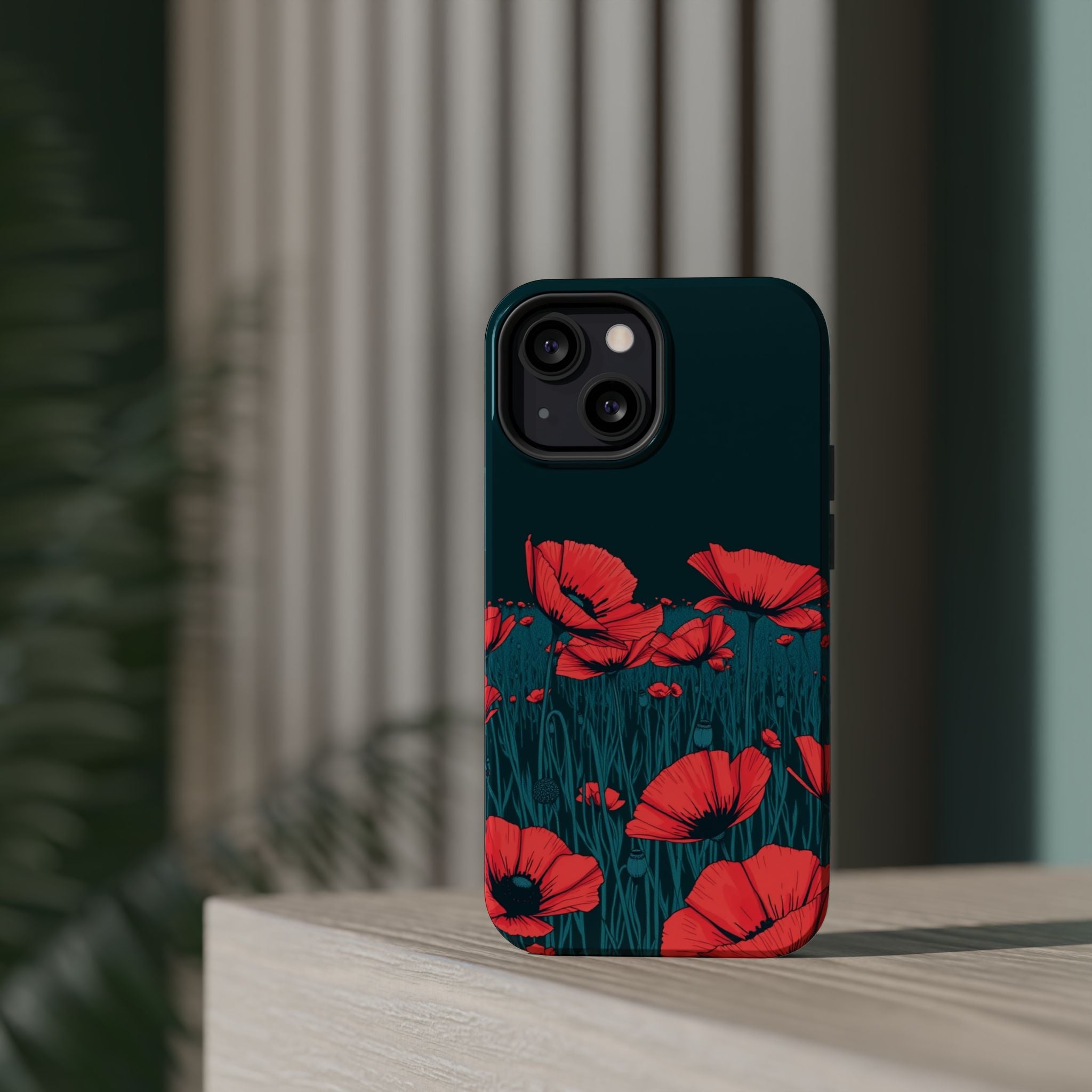 iPhone Poppy Field Dark Gothic Ink Clean Minimal Snap Cas Slim Snap Case · iPhon