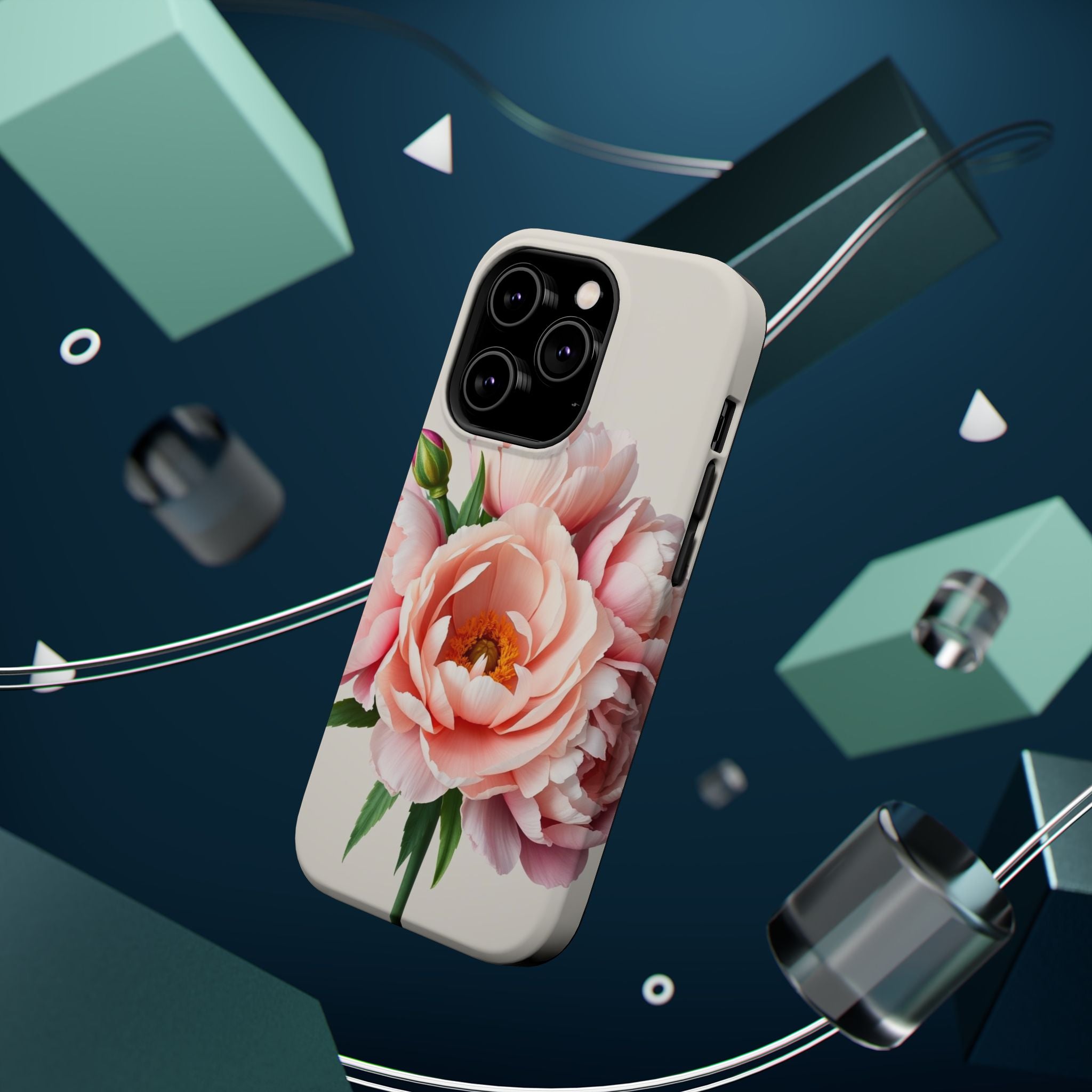 iPhone Serene Peony Bouquet Design Bold Modern Everyday Snap Case · iPhone Case