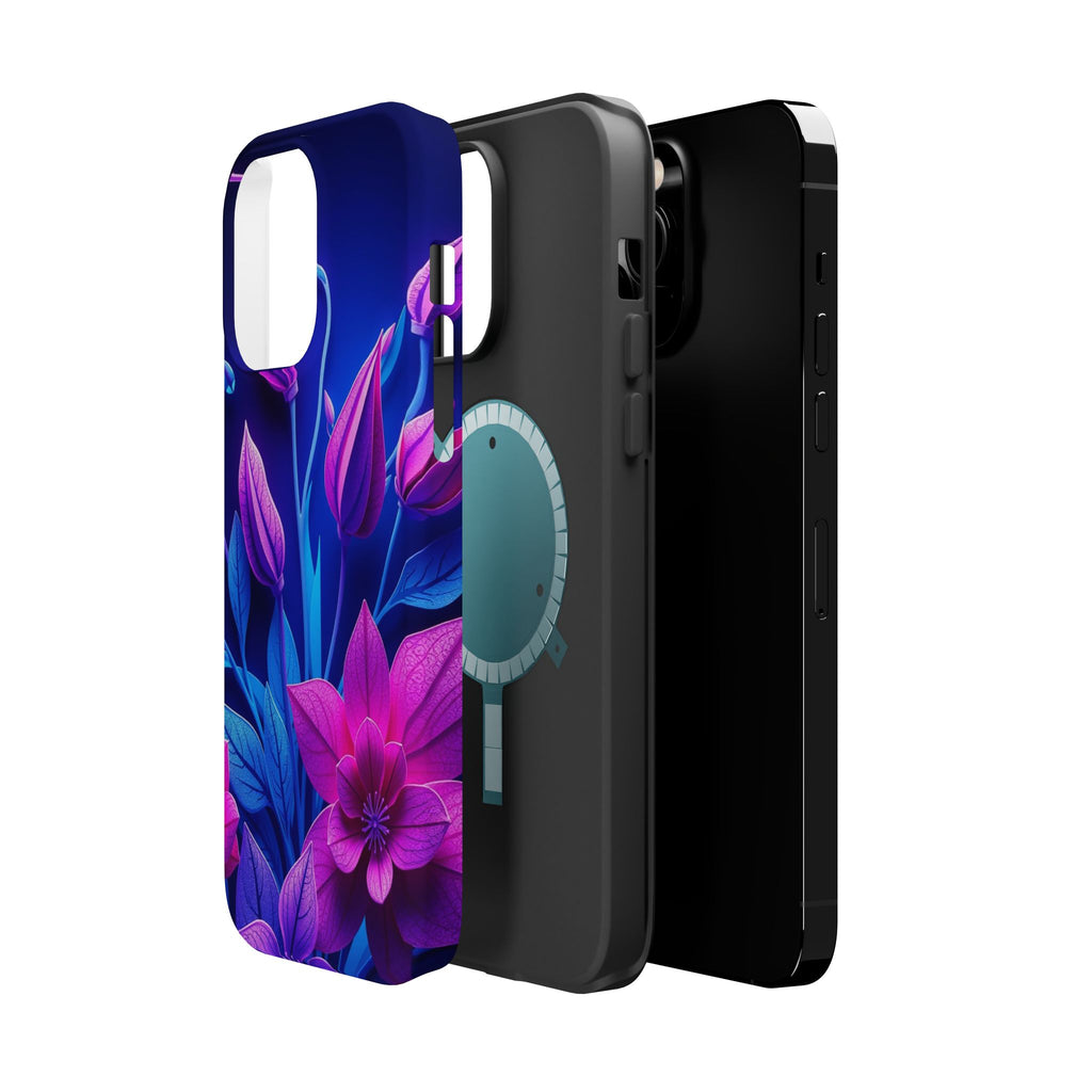 iPhone Neon Floral Paper Cut Art Bold Modern Everyday Snap Case · iPhone Case