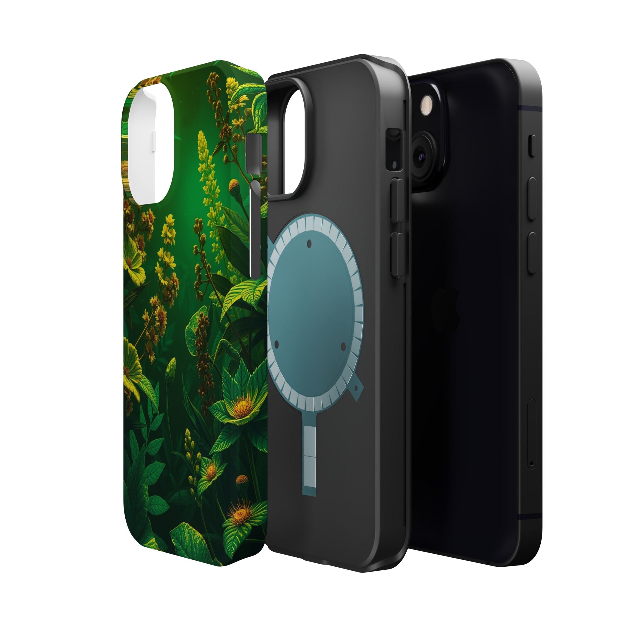 iPhone Emerald Green And Gold Vintage Botanicals Print Slim Snap Case · iPhone C