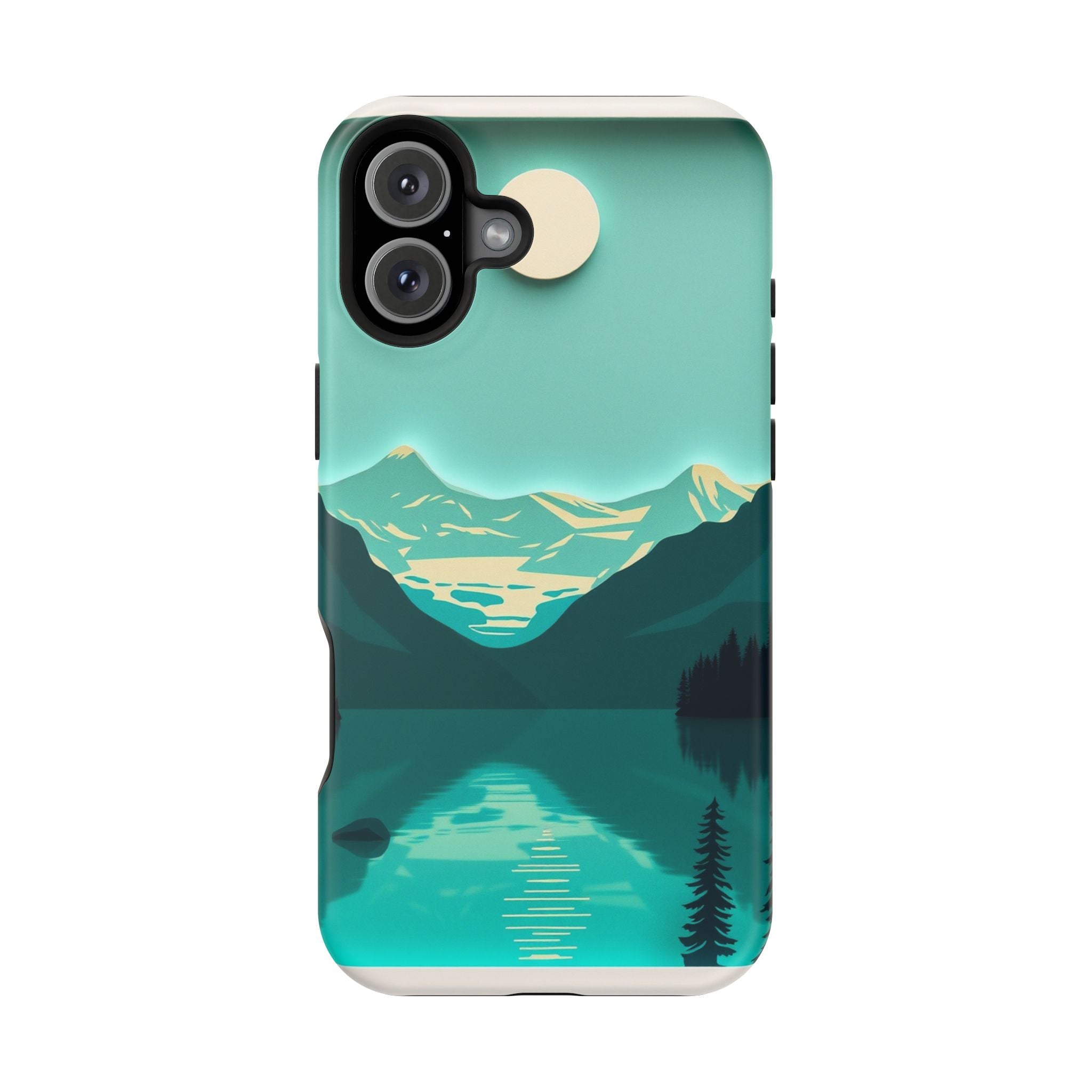 iPhone Glacier Lake Paper Cut Art Bold Modern Everyday Snap Case · iPhone Case