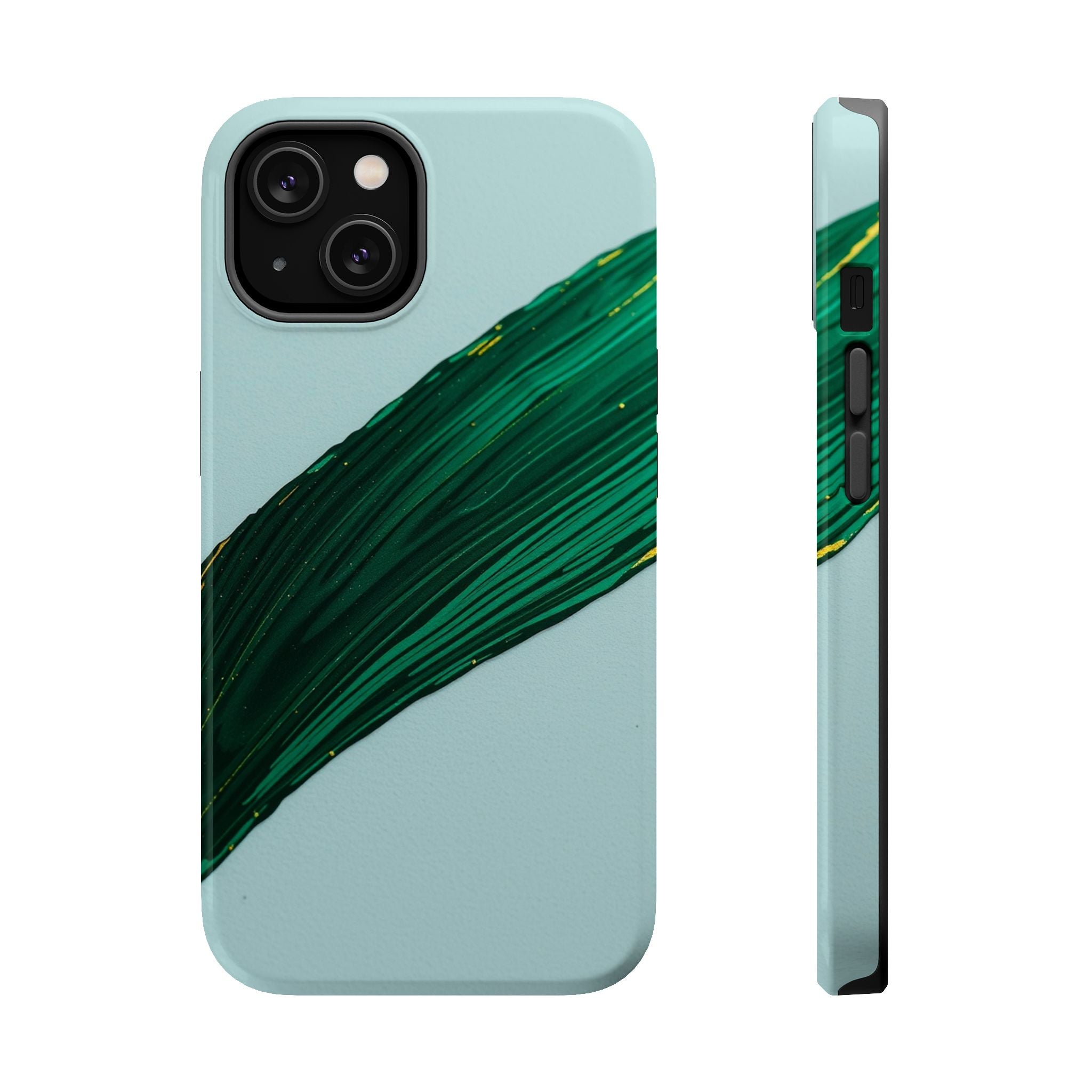 iPhone Emerald Green And Gold Calligraphic Stroke iPhone Clean Minimal · iPhone