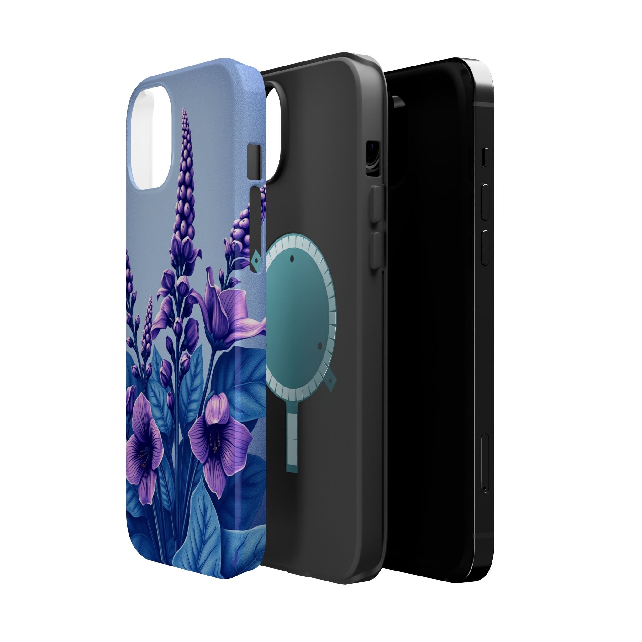 iPhone Indigo And Violet Botanical Illustration Soft iPhone Finish · iPhone Case