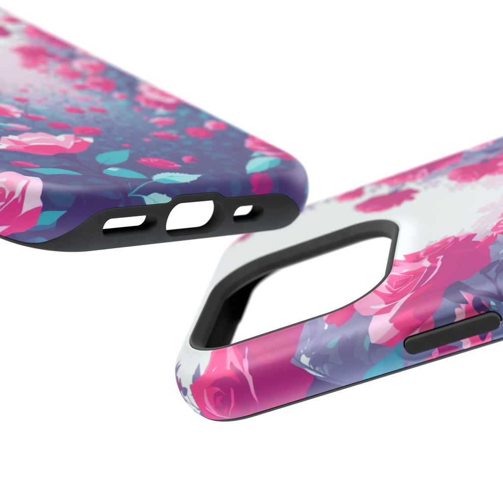 iPhone Cyan And Magenta Rose Garden Slim Everyday Designer Case · iPhone Case